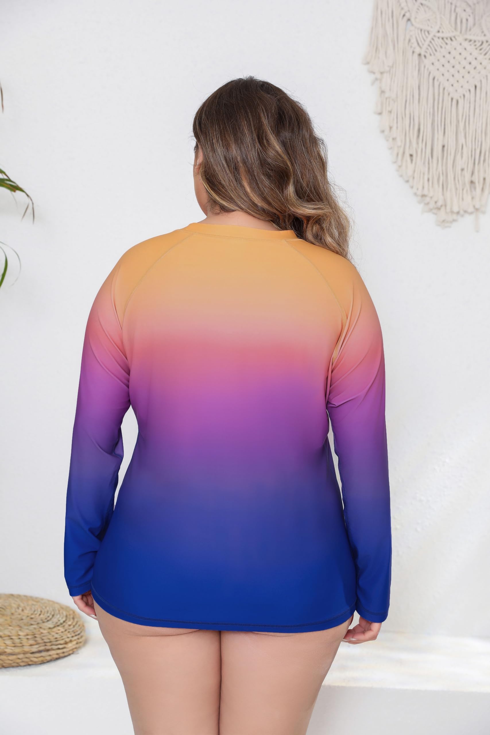 Halcurt Camiseta UV para Mujer, Talla grande, protección Solar UPF 50+, protección Solar, Camiseta de natación UV, Secado rápido, 1X-4X