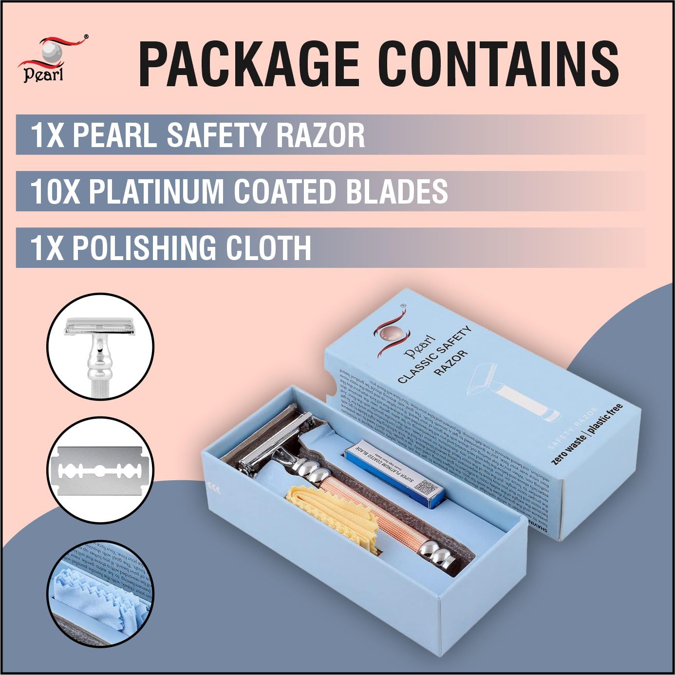 Pearl Shaving Double Edge Butterfly Safety Razor SBF-11 (Rose Gold) made with Brass Metal - Best Shaving Razor for Men | Classic & Traditional shaving Kit for Men | Premium blade razors | Father Day Gift Option 4