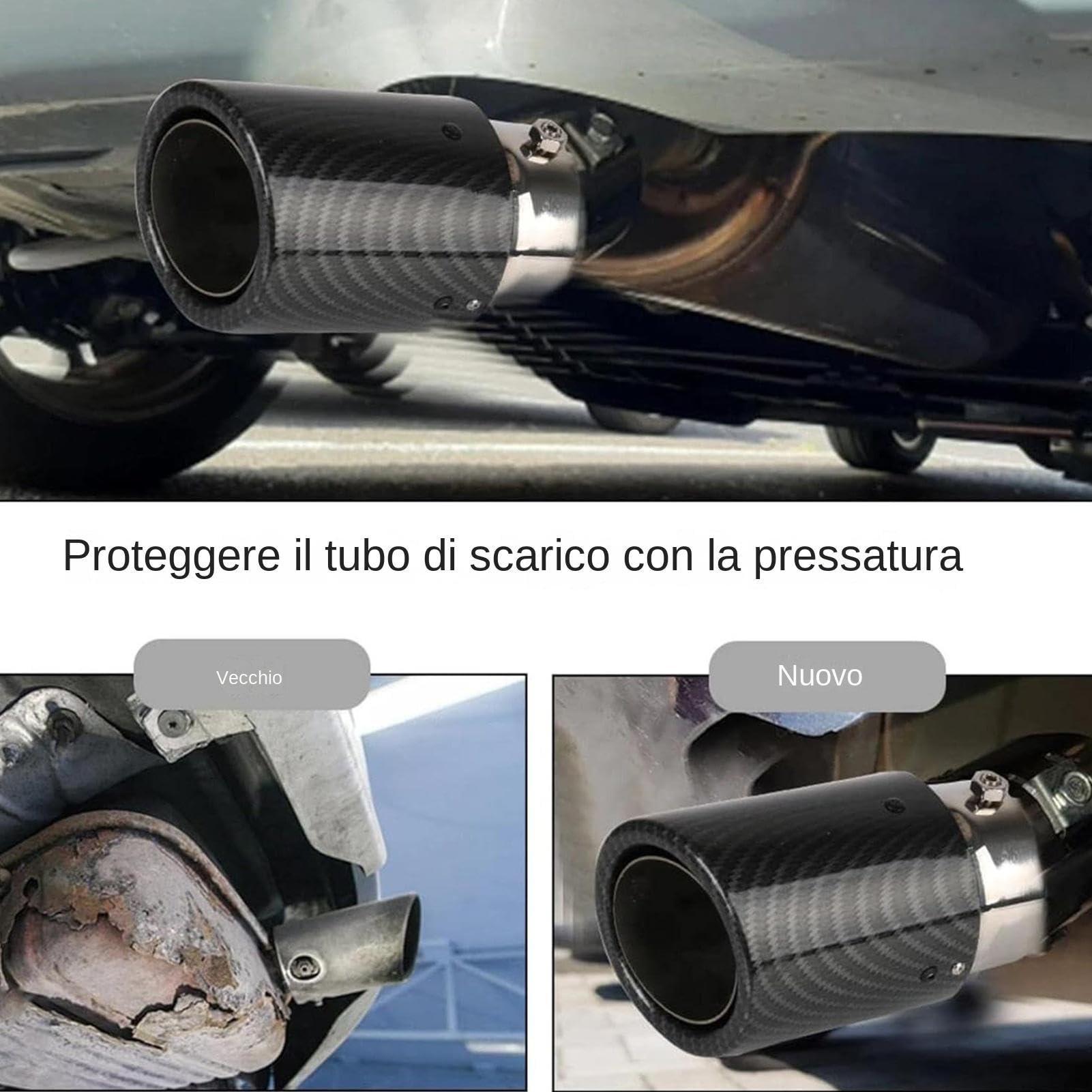 Punta di scarico - Terminale di scarico marmitta con fiamma luminosa a LED per modifica auto con finitura sportiva | Accessorio per l'aggiornamento delle prestazioni per camion da corsa, guida quotidi