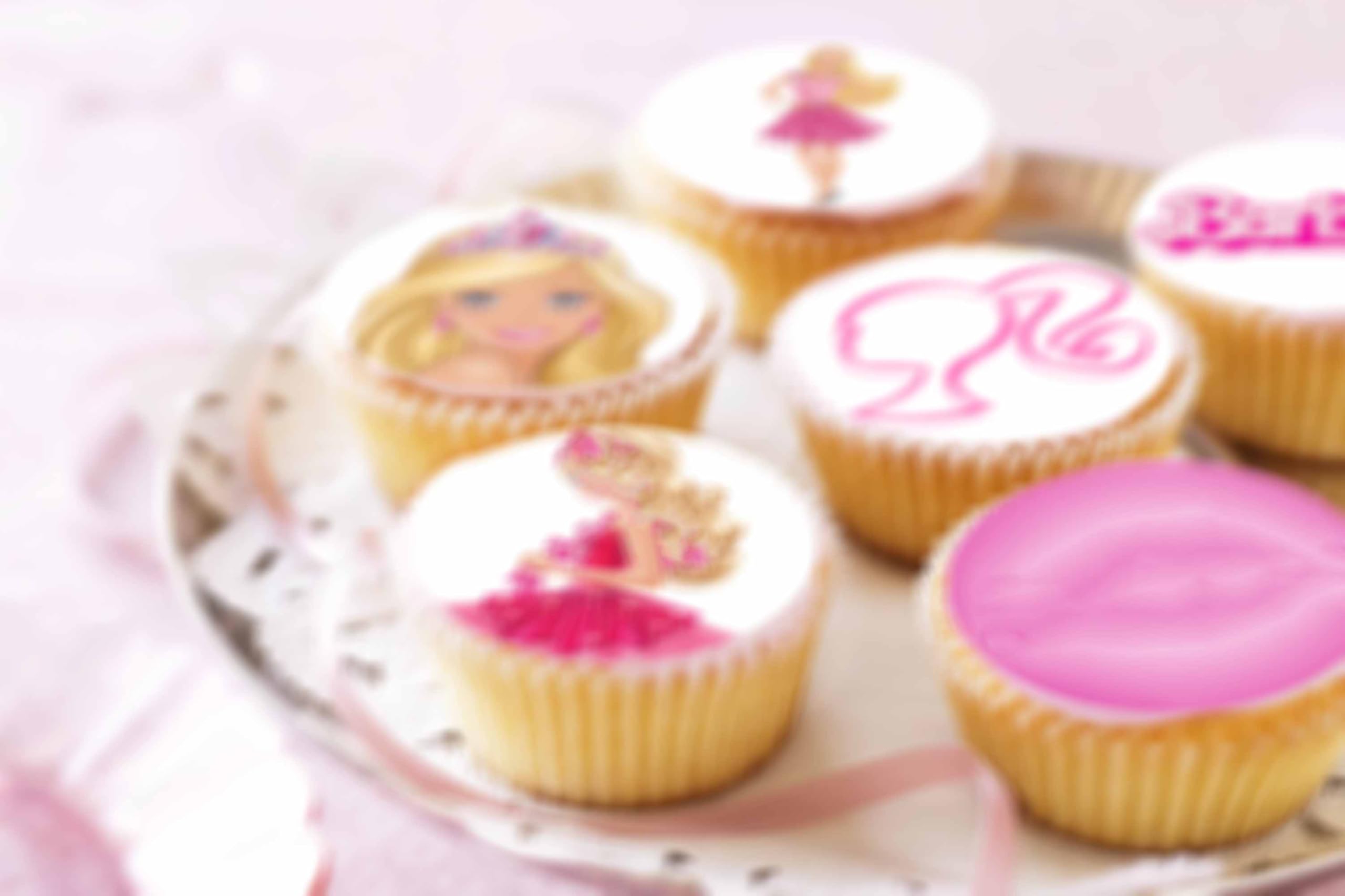 Anglesit24 x Pre-Cut Pink Girl 5 Edible Stand up Wafer/Rice Paper Cupcake Cake Toppers Birthday Party Decorations