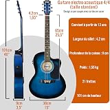 3rd Avenue Full Size 4/4 Cutaway Electro Acoustic Guitar Pack Bundle for Beginners with 6 Months FREE Lessons, Built-in Tuner and EQ - Blue - 2