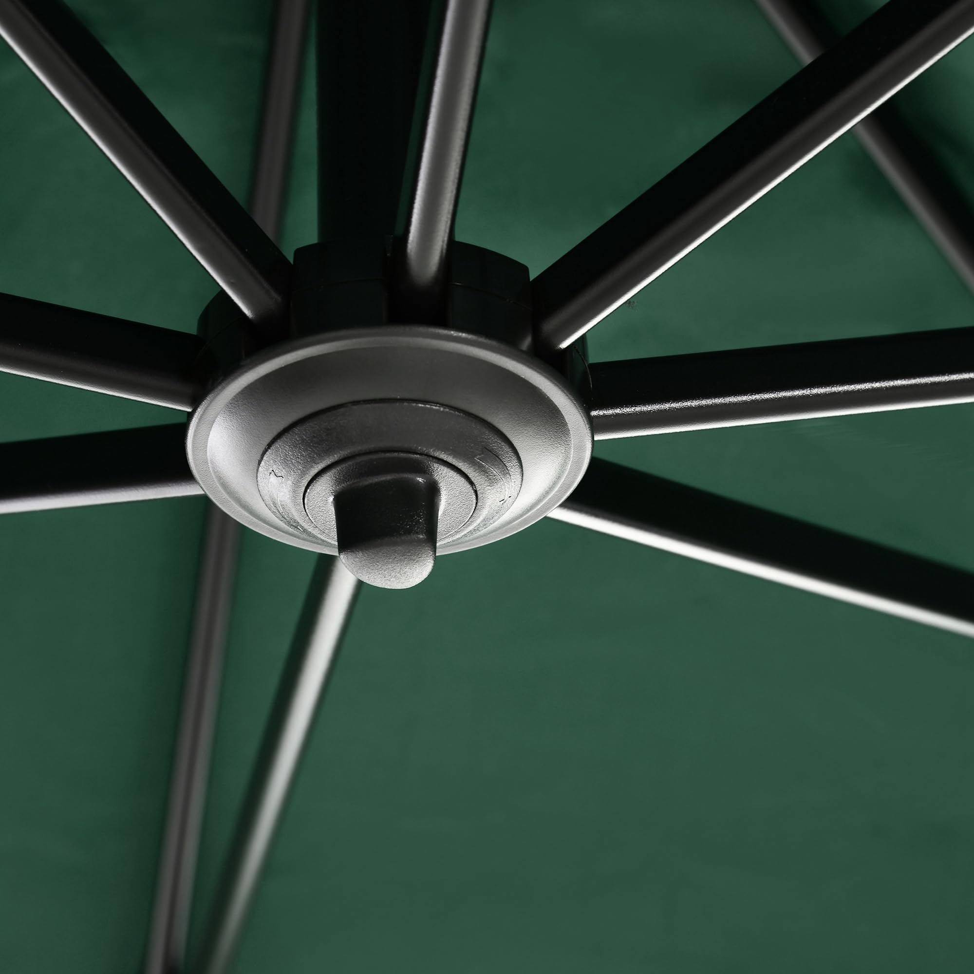 Outsunny Sombrilla de Jardín de Aluminio 245x245x245 cm Parasol Excéntrico con Manivela Giratorio 360° Inclinación de 5 Niveles Tela Poliéster 200 g/m² Desmontable y Ventilación para Patio Terraza