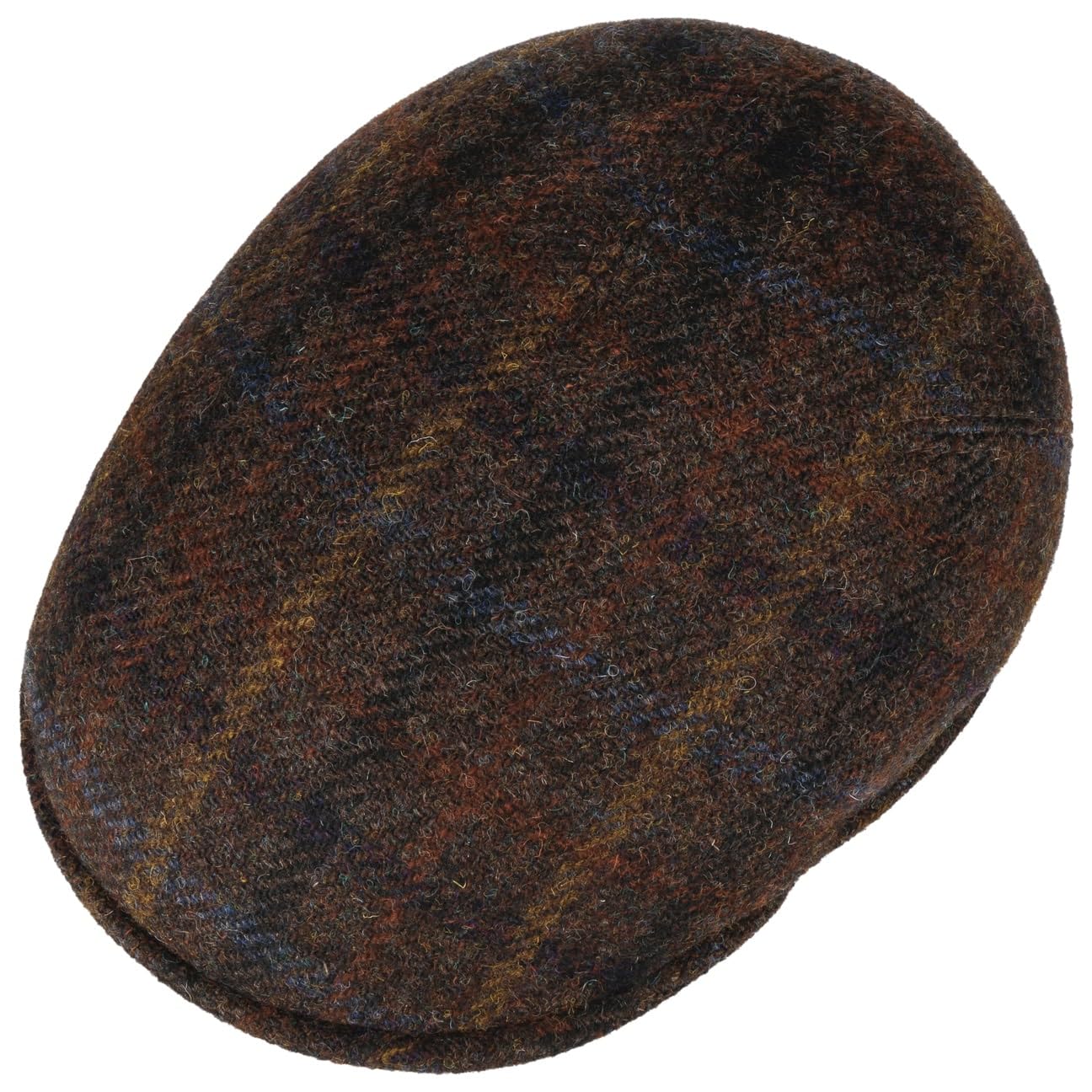 LIERYS Gold Vialo Wool Check płaska czapka z daszkiem męska – Made in Italy z daszkiem na jesień-zimę