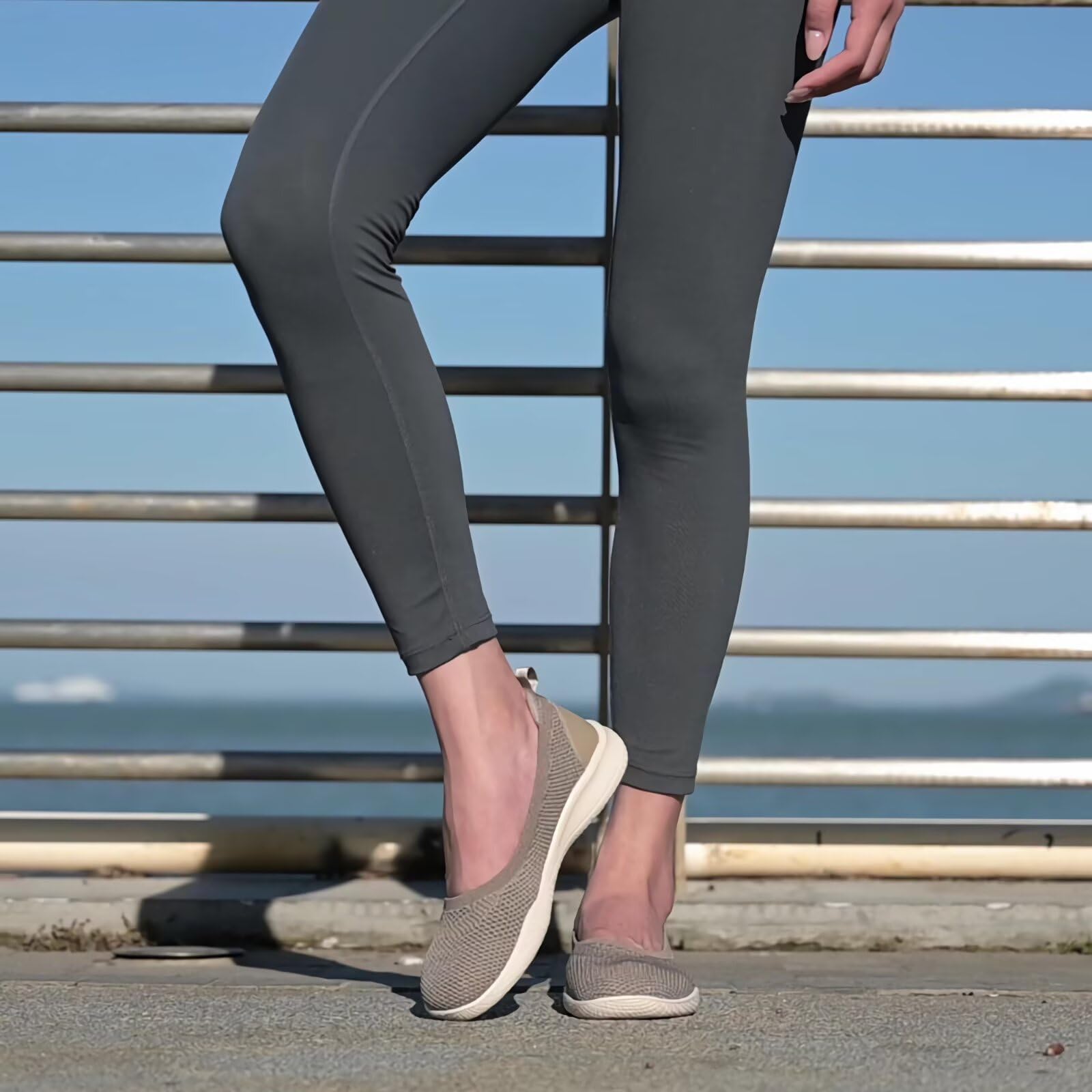 konhill Slipper & Mokassins für Damen, Sportschuhe, Leichte Slip On Sneakers Mesh Flache Schuhe Trainers