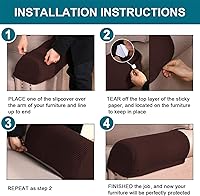 Vista 6 de Fundas elásticas para reposabrazos para sillas y sofás, fundas para reposabrazos de sofá de elastano jacquard, protector de muebles antideslizante