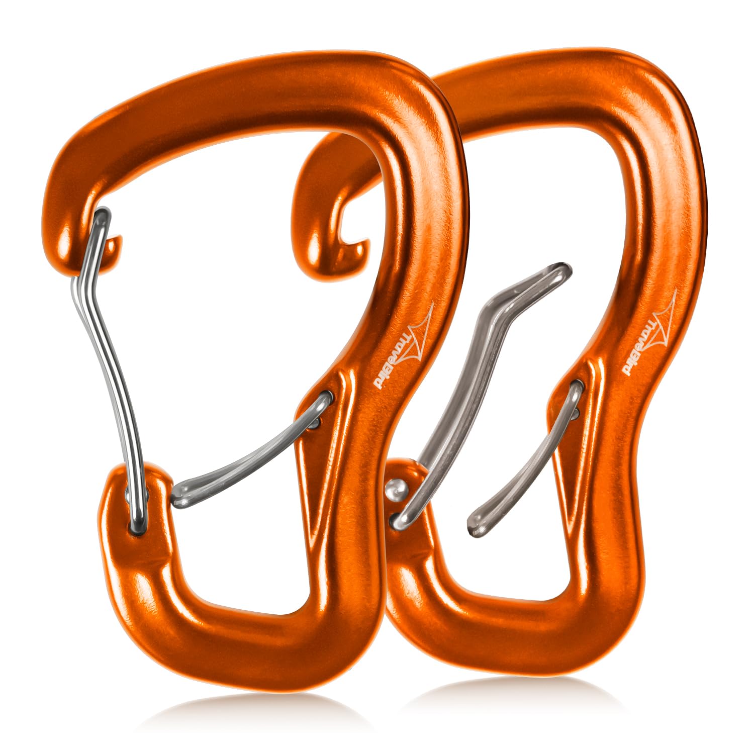 Travel Bird Heavy Duty Carabiner Clip Hook 8KN (1763 lbs), 2 PCS Ultra-Light Aluminum Caribeaners with Double Door B-Shape, for Hammock, Camping, Hiking, Backpacking, Dog Leash, Keychain Clip โ image 1