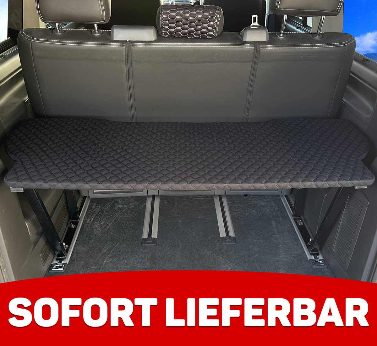 BREMER SITZBEZÜGE Multiflexboard compatibile con VW T5 T6 T6.1 Multivan letto letto letto camper altezza 51 cm, con console inclusa, motivo trapuntato MF404