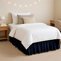 Vista 10 de SlumberWell Falda de cama de microfibra extra larga con volantes para dormitorio de collage, panel de tres lados, fácil ajuste y elegante