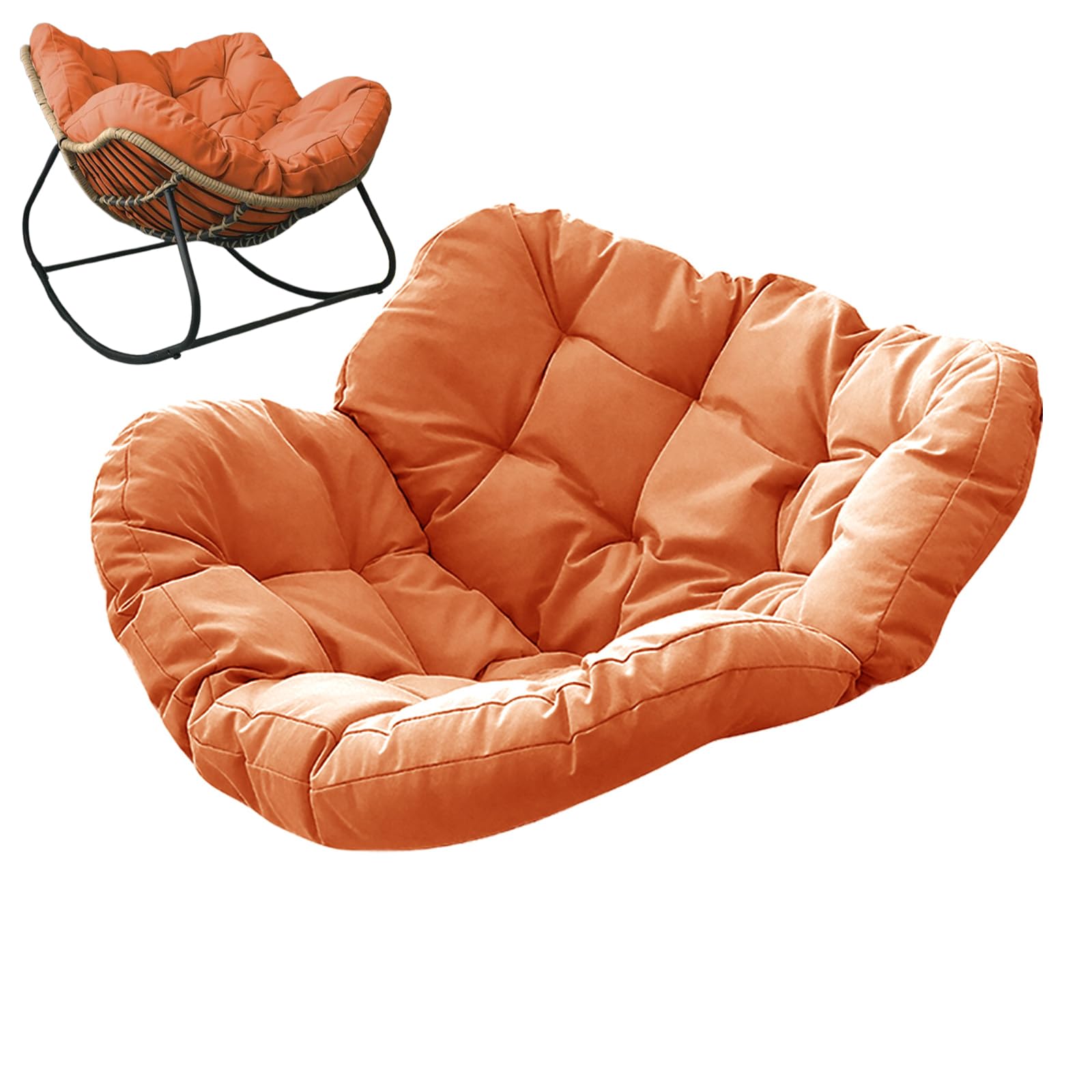 Cuscini per sedie sospese, Sedie a Dondolo for Adulti con Cuscini Impermeabili e Comodi for(Orange,125 x135cm)