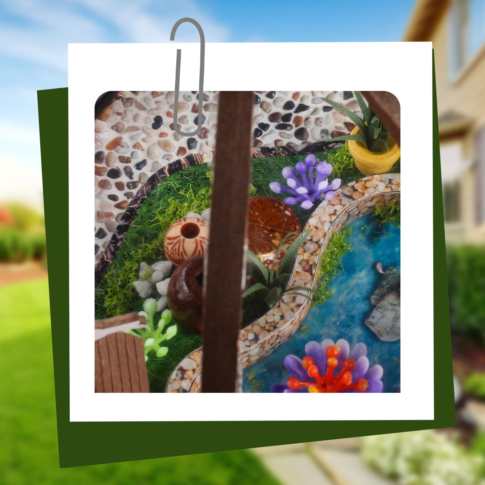 Cuteefun Kit DIY Casa in Miniatura per Adulti da Costruire, Modello di Mini Casa Fai-da-Te con Mobili Copertura e Strumenti, Idea Regali Artigianale Creativi per Il Regalo di Natale(Giardino Cielo)