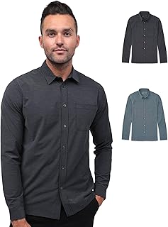 Men's Long Sleeve Button Up Shirt S - 4XL Slim Fit Business Casual Dress Shirt - Buy now