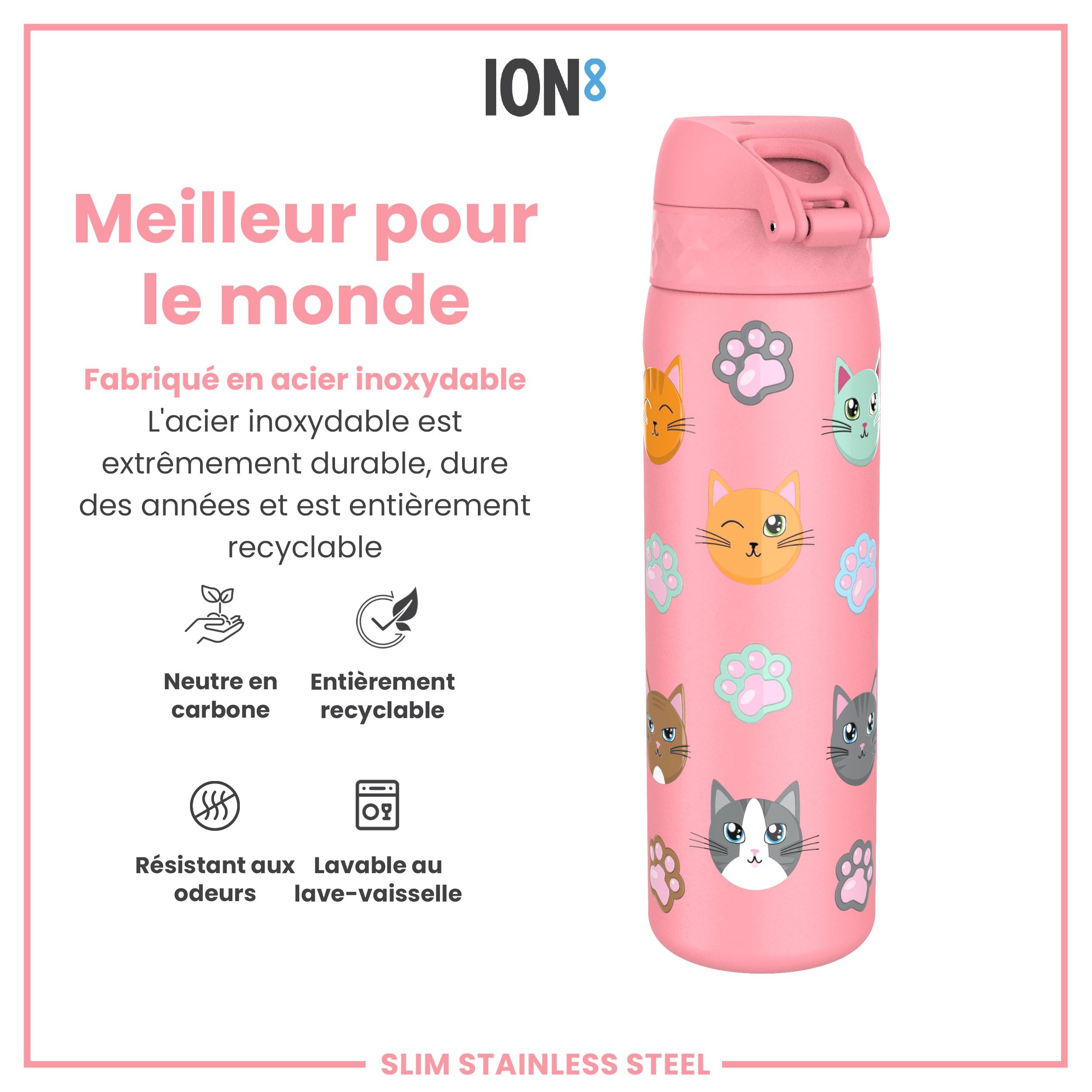 Ion8 Gourde Inox Léger, 600ml, Non Isolé, Anti-Fuite, Facile à Ouvrir, Verrouillage Sécurisé, Lavable au Lave-Vaisselle, Poignée de Transport, Durable, Acier Inoxydable, Baleines Ion8 Gourde Inox Léger, 600ml, Non Isolé, Anti-Fuite, Facile à Ouvrir, Verrouillage Sécurisé, Lavable au Lave-Vaisselle, Poignée de Transport, Durable, Acier Inoxydable, Baleines