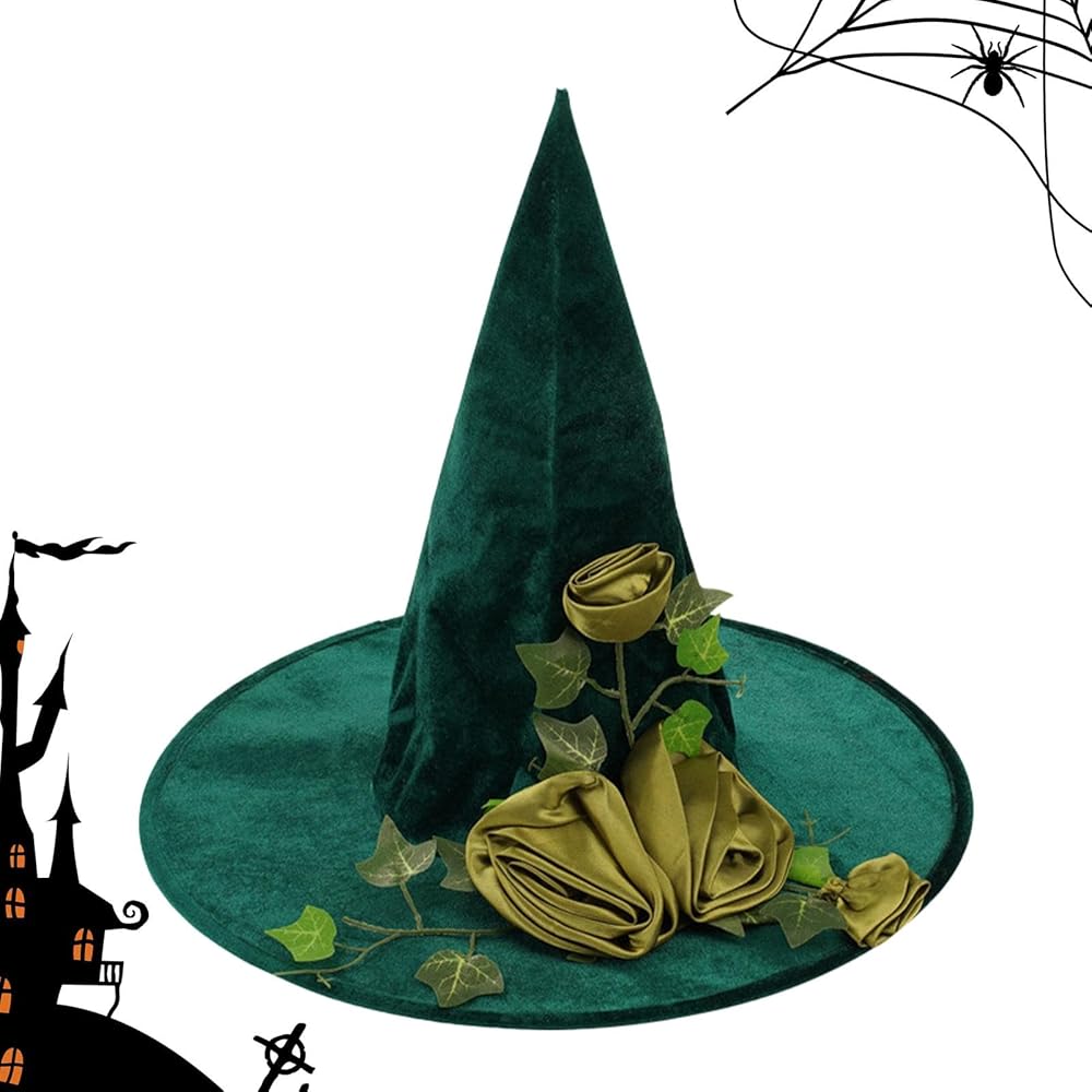 Amazon.co.jp: 魔女の帽子、緑の魔女の帽子 - 魔女の帽子ウィザード
