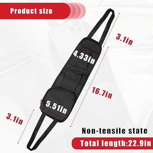 Miniatura 2 de QUICTO 2 bolsas colgantes de almacenamiento para asiento de automóvil organizador lateral de asiento multibolsillo bolsillo de red de malla de