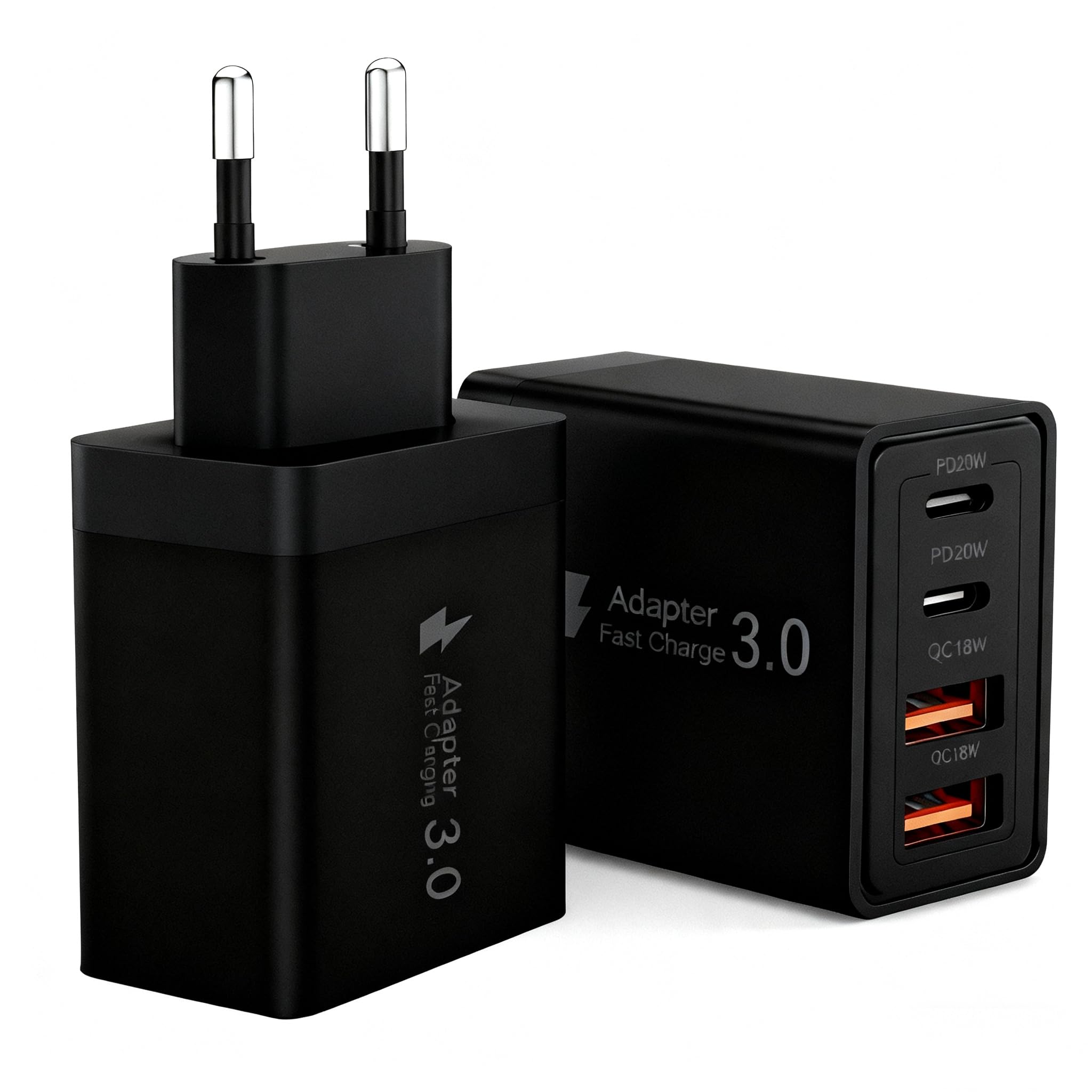 USB C Ladegerät, 45W 4 Ports Mehrfach Ladegerät mit USB A und USB C Charger Adapter,Schnellladegerät PD 3.0 USB Netzteil für iPhone 17 16 15 14 13 12 11 Pro Max,X 8 7 iPad (1, weiß)