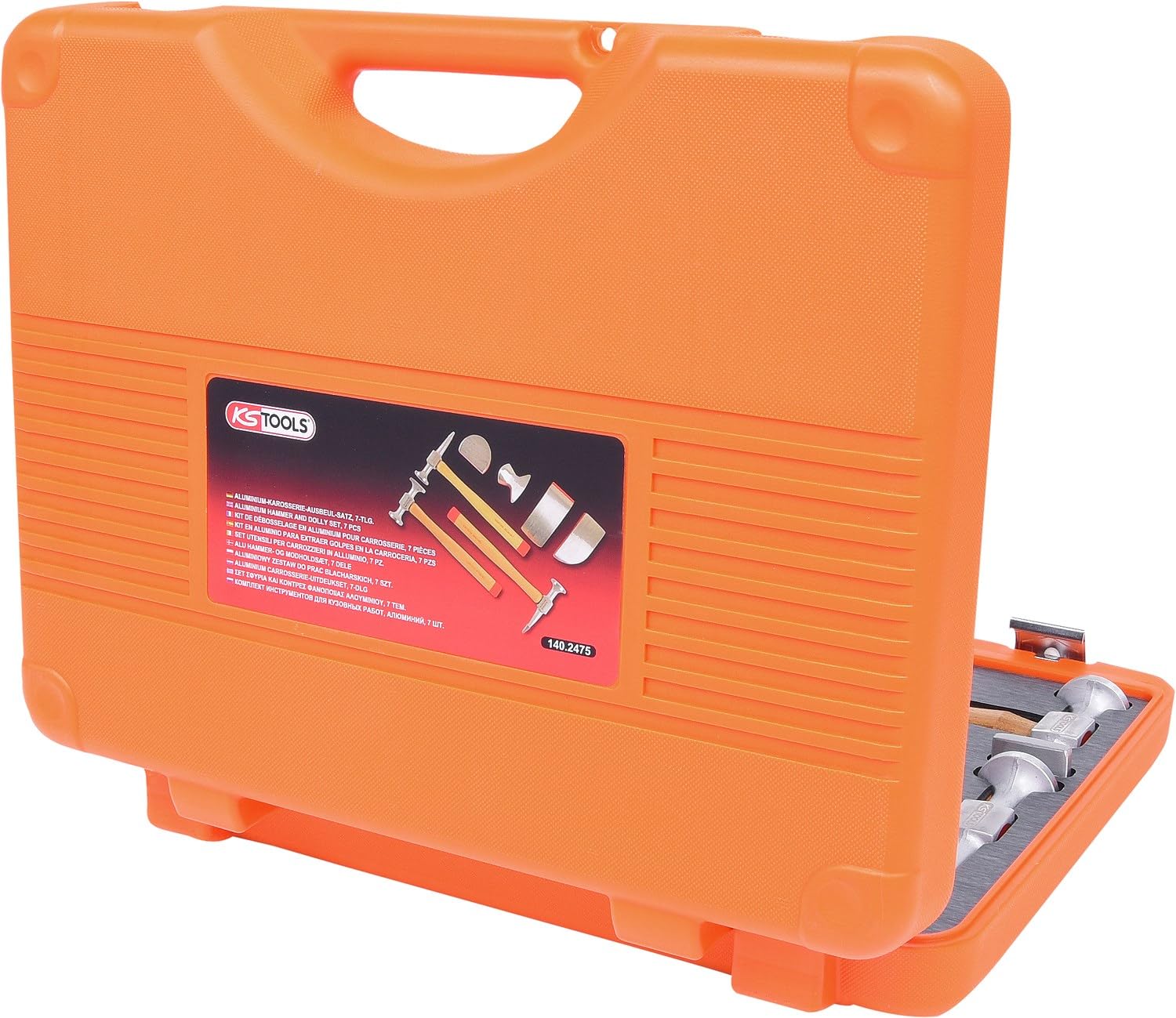 KS Tools 140.2475 Set utensili per carrozzieri in alluminio, 7 pz