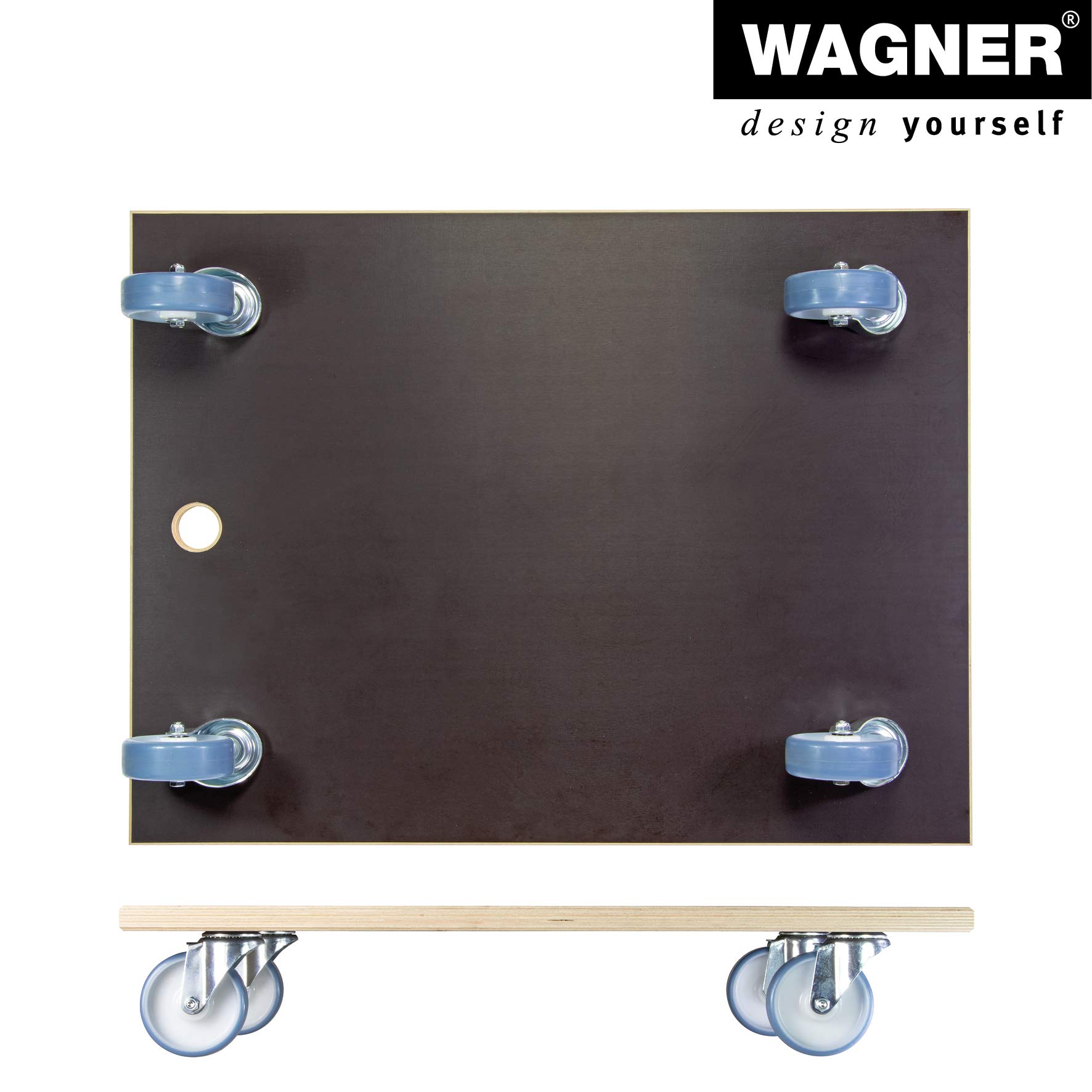 WAGNER Carrello da trasporto MM 1147 I 78 x 59 cm - per carichi pesanti e mobili I portata 500 kg I foro di sollevamento I superficie antiscivolo I certificato FSC® - 20114701