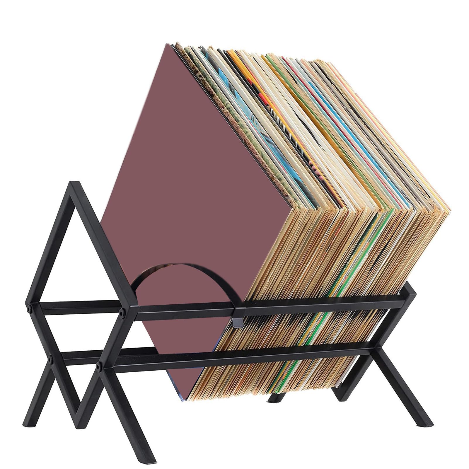 Rack de rangement des albums, disques de la musique d'étagère Affichage de l'organisateur d'étagère Carbon Steel for Music Collection (1 Tier)