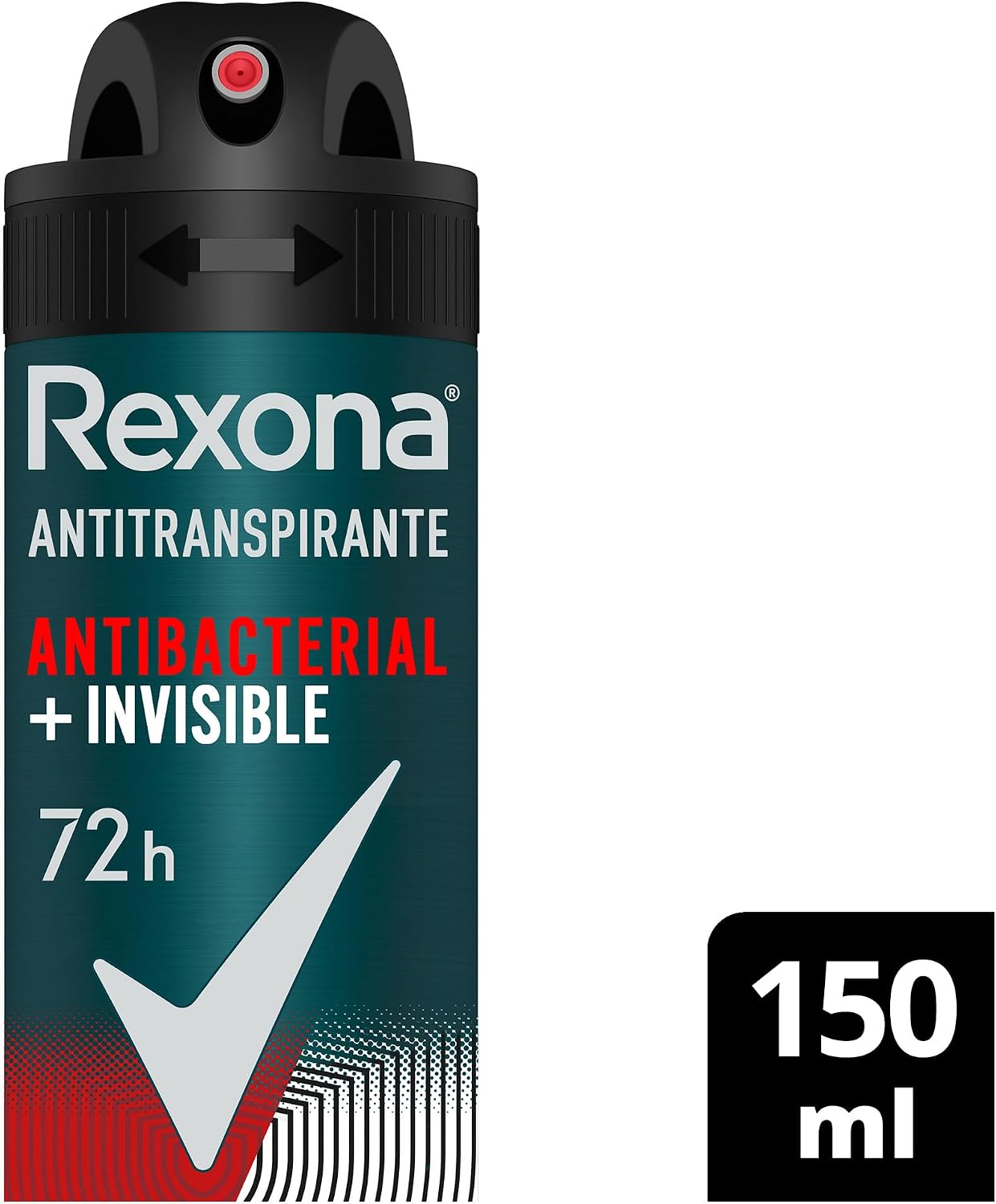Rexona Desodorante Antitranspirante Aerosol Masculino Antibacterial + Invisible 72 Horas 150Ml (A Embalagem Pode Variar)