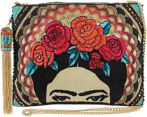 Mary Frances Frida - Bolso de mano con cuentas inspirado en artistas, diseño floral, multicolor