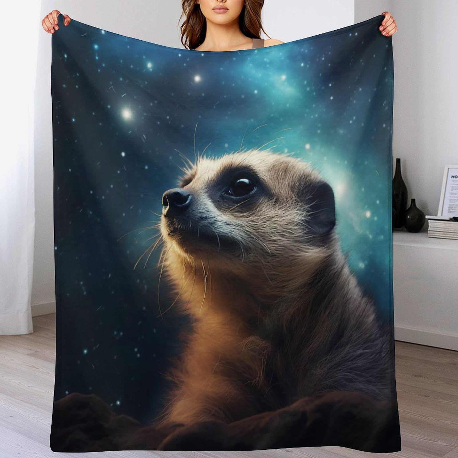 Plaid polaire Suricate contre le froid couverture de canapé douillette