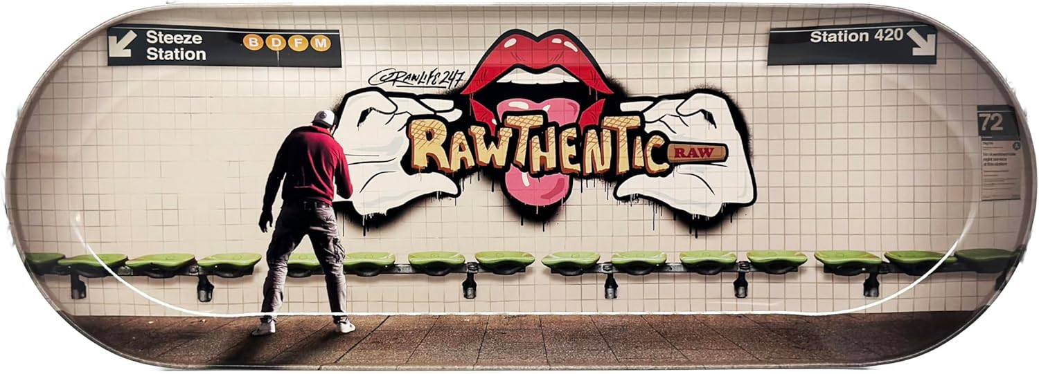 Raw Tray-Skateboard- With 1/1/4 Cigaretter Papers and King Slim Papers (Including 4 Caligars brand Tubes)