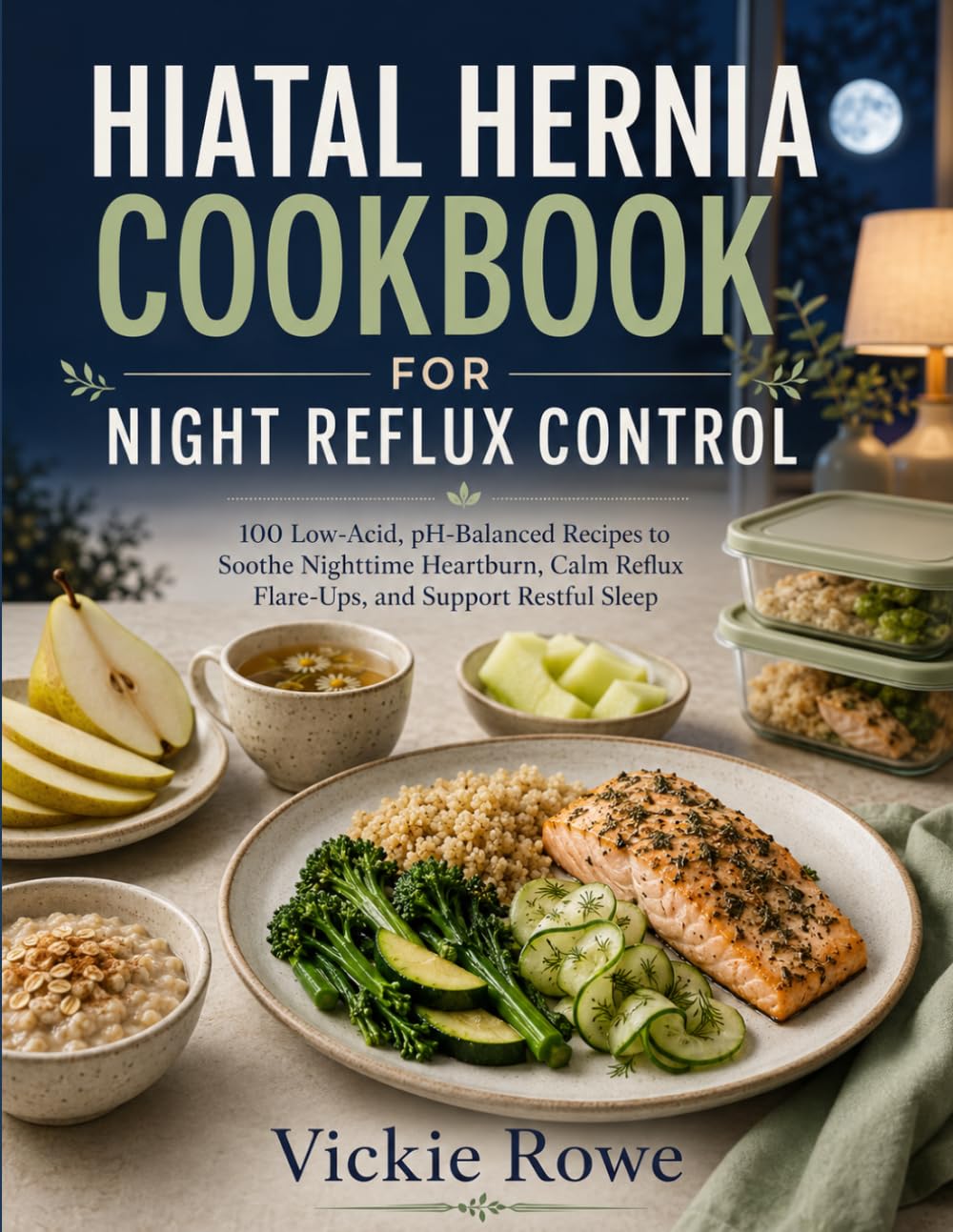 HIATAL HERNIA COOKBOOK FOR NIGHT REFLUX CONTROL: 100 Low-Acid, pH-Balanced Recipes to Soothe Nighttime. Heartburn, Calm Reflux Flare-Ups, and Support Restful Sleep