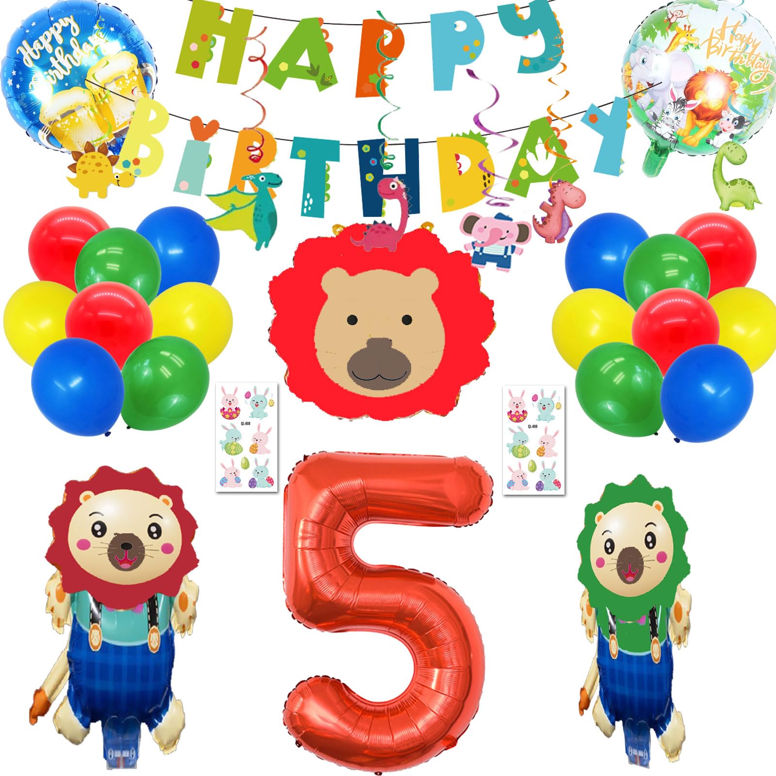 Set Decorazioni Per Festa Di Compleanno Bambini – Striscione, Sfondo 150x100 Cm, Palloncini, Topper Torta E 24 Decorazioni Per Cupcake