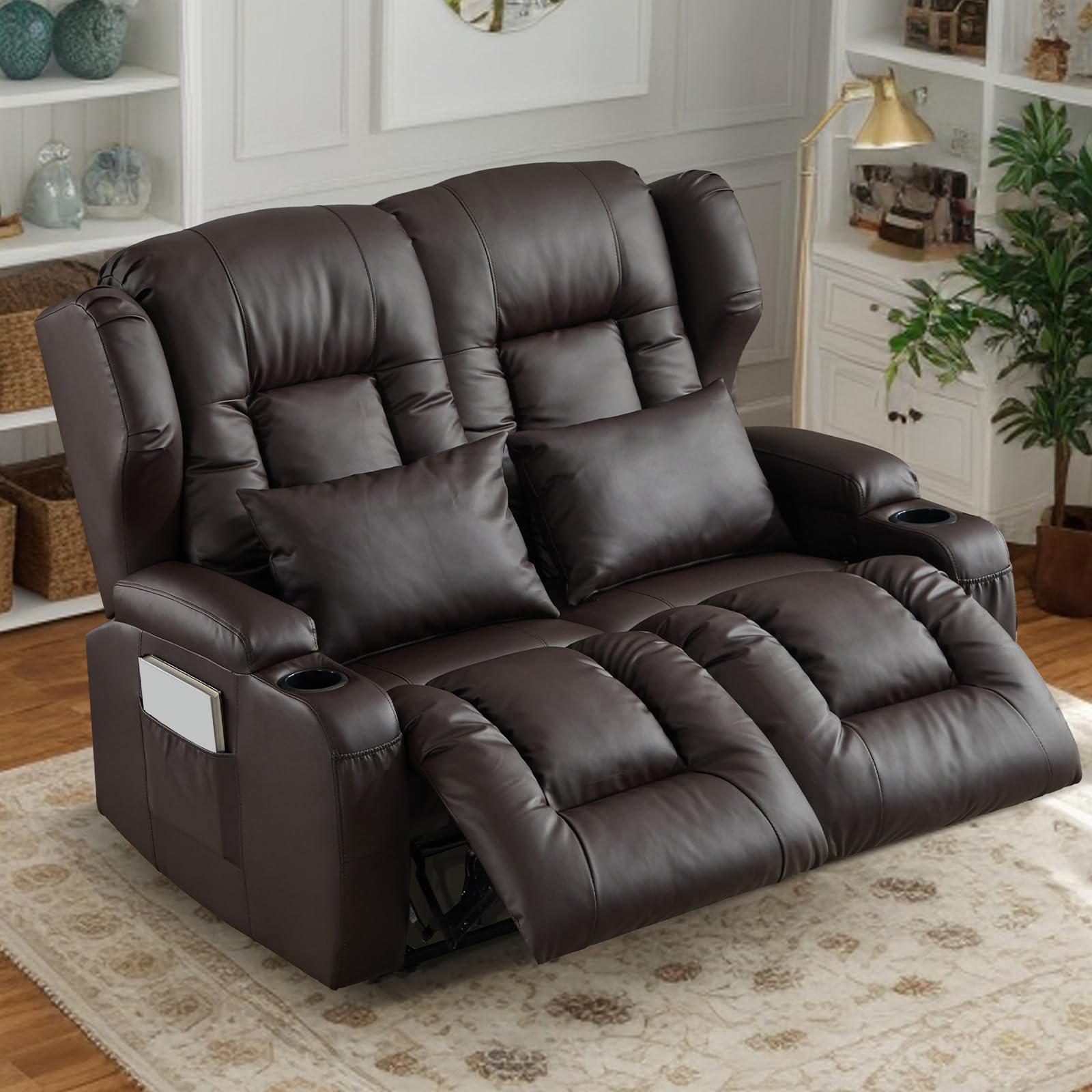 SAMERY 54.3" RV Loveseat Recliner Sofa, Wall Hugger Reclining Loveseat