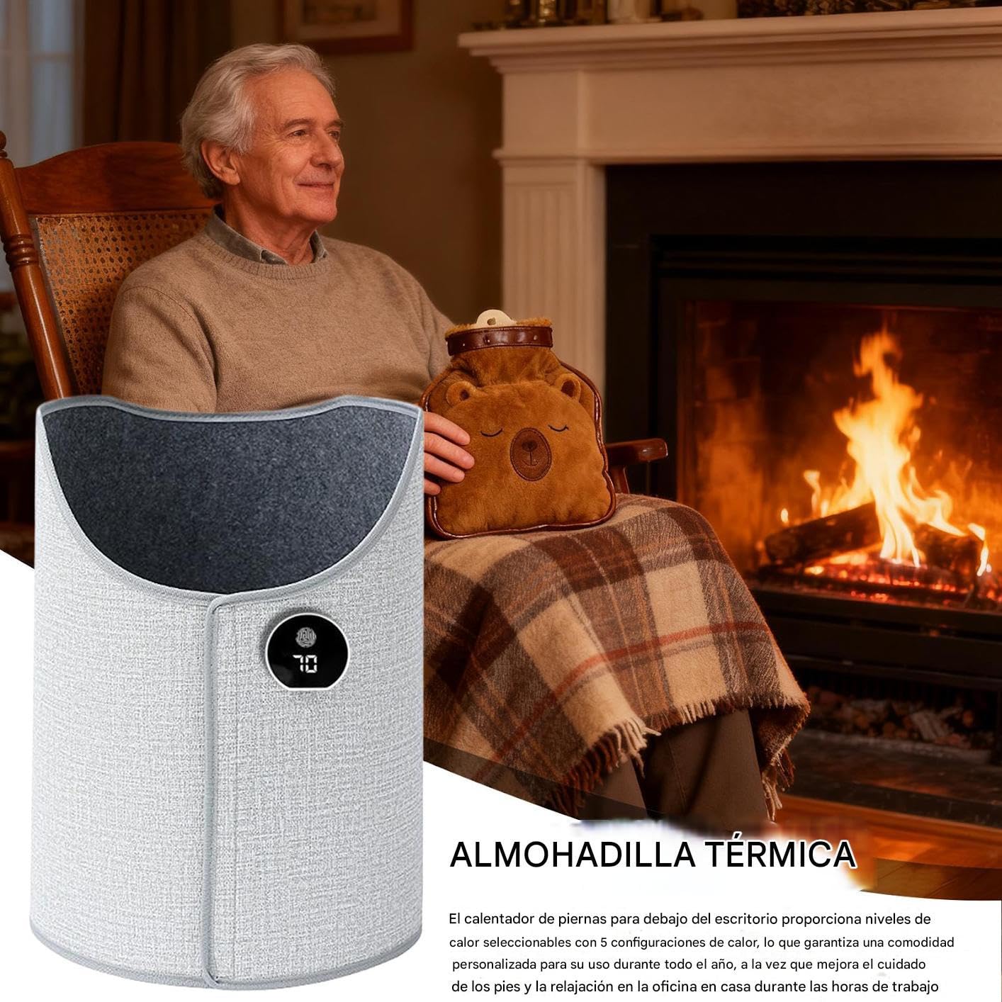 Calentador De Piernas Bajo Escritorio,Envoltura Ajustable De 5 Niveles - Calentador De Ambiente Plegable - Para Viaje Espacio Interior Habitación Descanso Camping Hogar Tienda Dormitorio