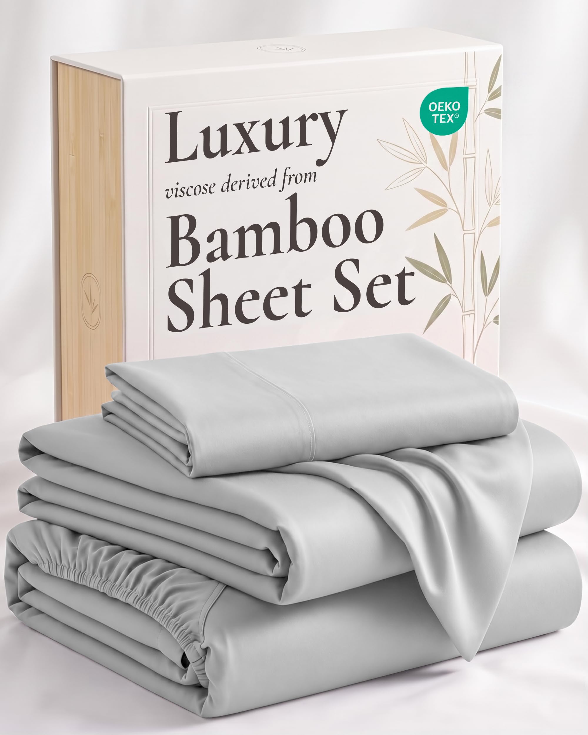 Hotel Sheets Direct 3 Piece Bed Sheet Set Twin Size, 100% Viscose Derived from Bamboo Sheets Set