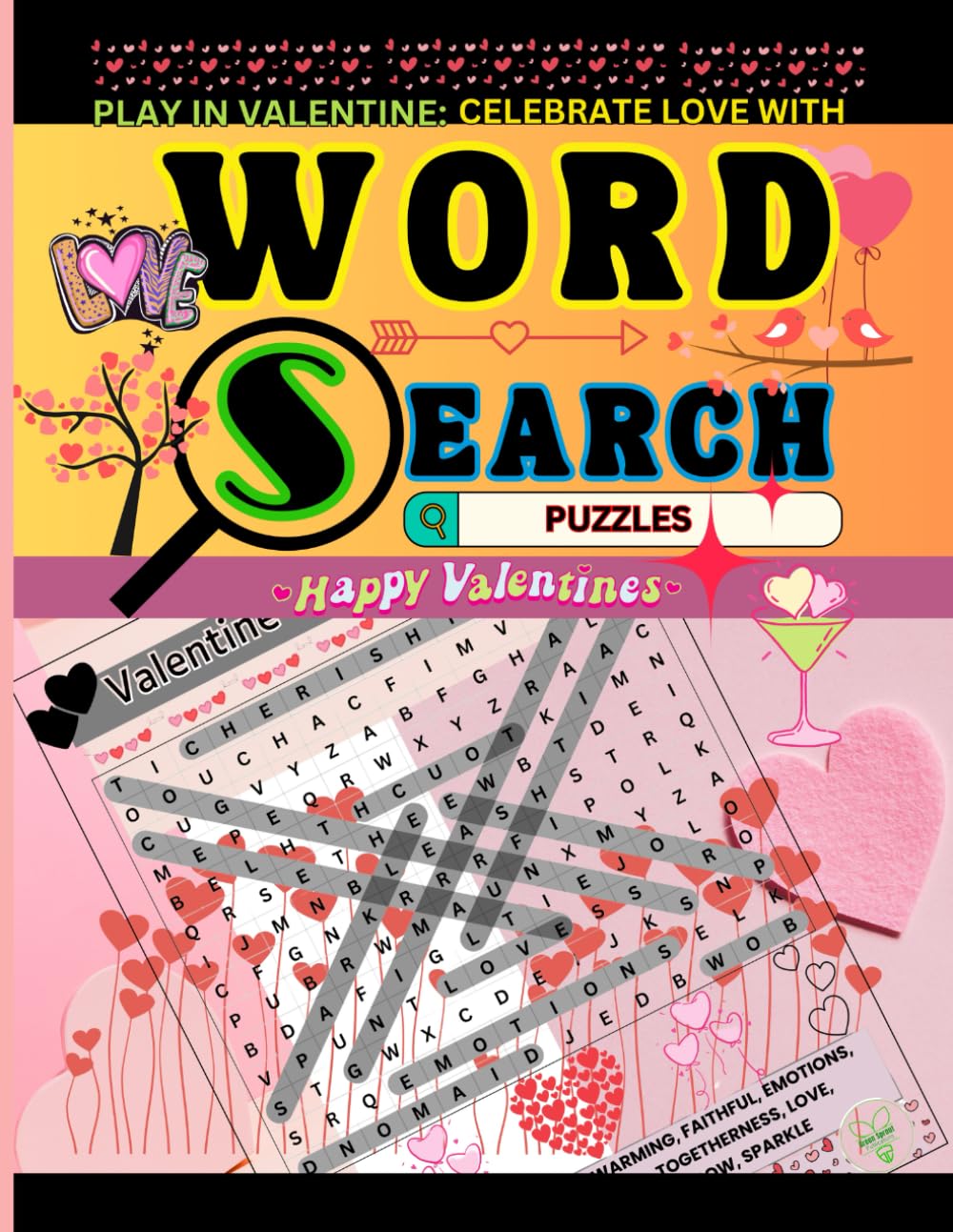 Play in Valentine: Celebrate Love with Word Search Puzzles: Love-Themed Word Search Puzzles to Warm Your Heart and Sharpen Your Mind, Green Sprout ...