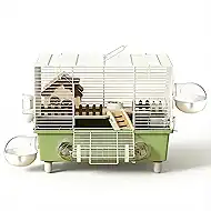 18.5 Inch Chewproof Metal Hamster Cage - All-in-One Habitat with Wheel, Hideout, Platforms for Dwarf Hamster, Mice, Rats, Guinea Pig