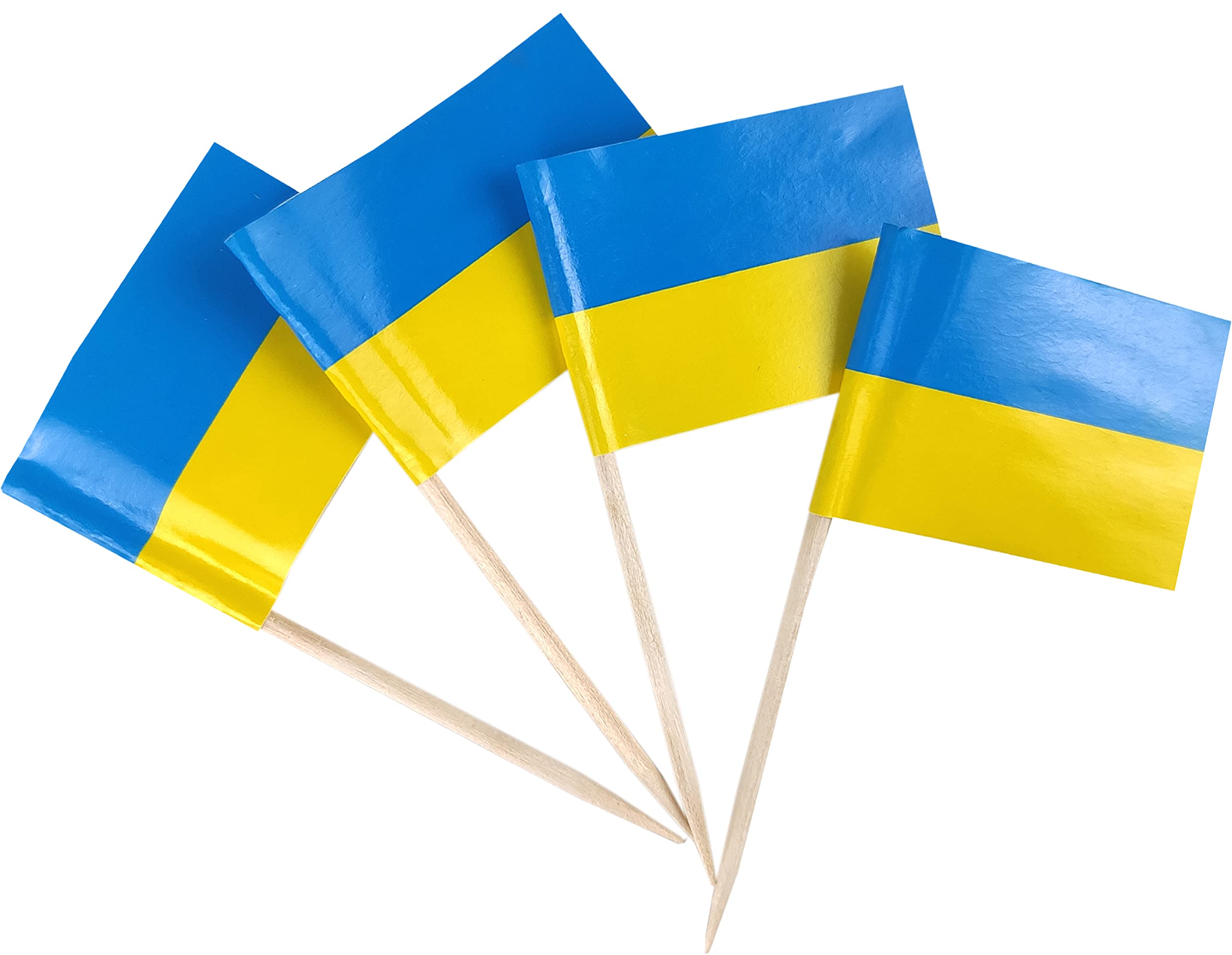 Drapeaux ukrainiens pour cupcakes JBCD lot de 200 mini pics décoratifs