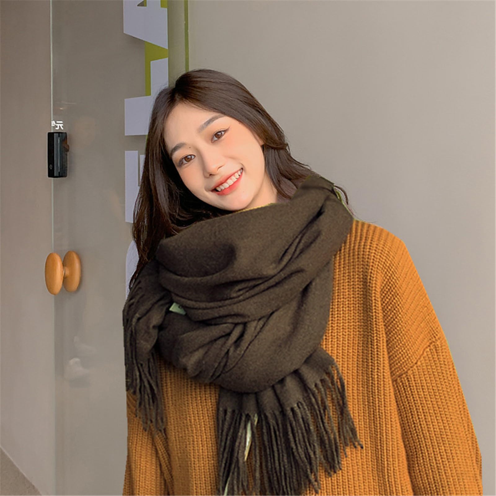 Foulard Donna Sciarpa Autunnale E Invernale Da Uomo, Spessa, Versatile, Alla Moda, Calda,