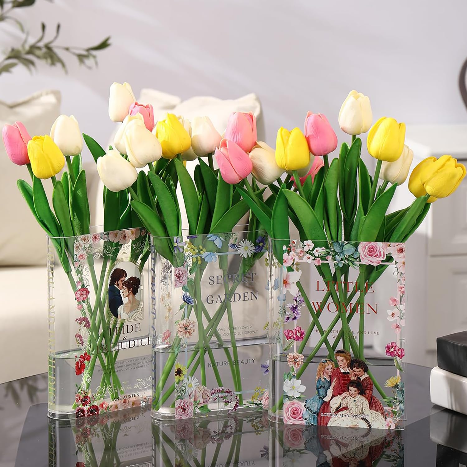Vase en forme de livre incassable en acrylique pour protéger vos tables