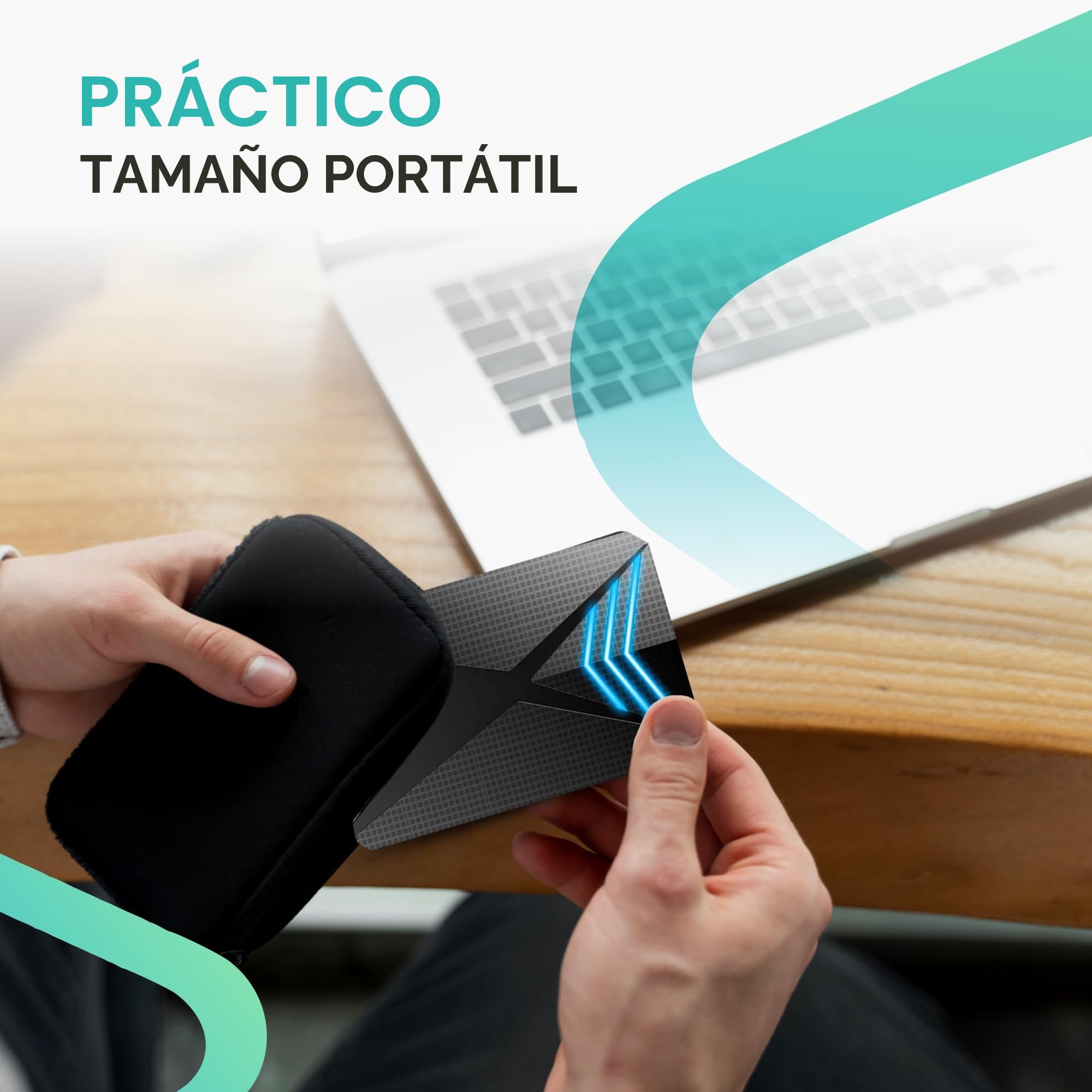 SUHSAI Disco Duro Externo 1 TB con luz RGB y USB 3.0 para Juegos y PC. | Luz LED, Plug & Play, diseño portátil y compatibilidad universal con portátil, consola, smartphone y tablet.