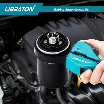 LIBRATON Strap Wrench 2-piece Multifunctional Adjustable Wrench Tools Oil Filter, Jar Opener