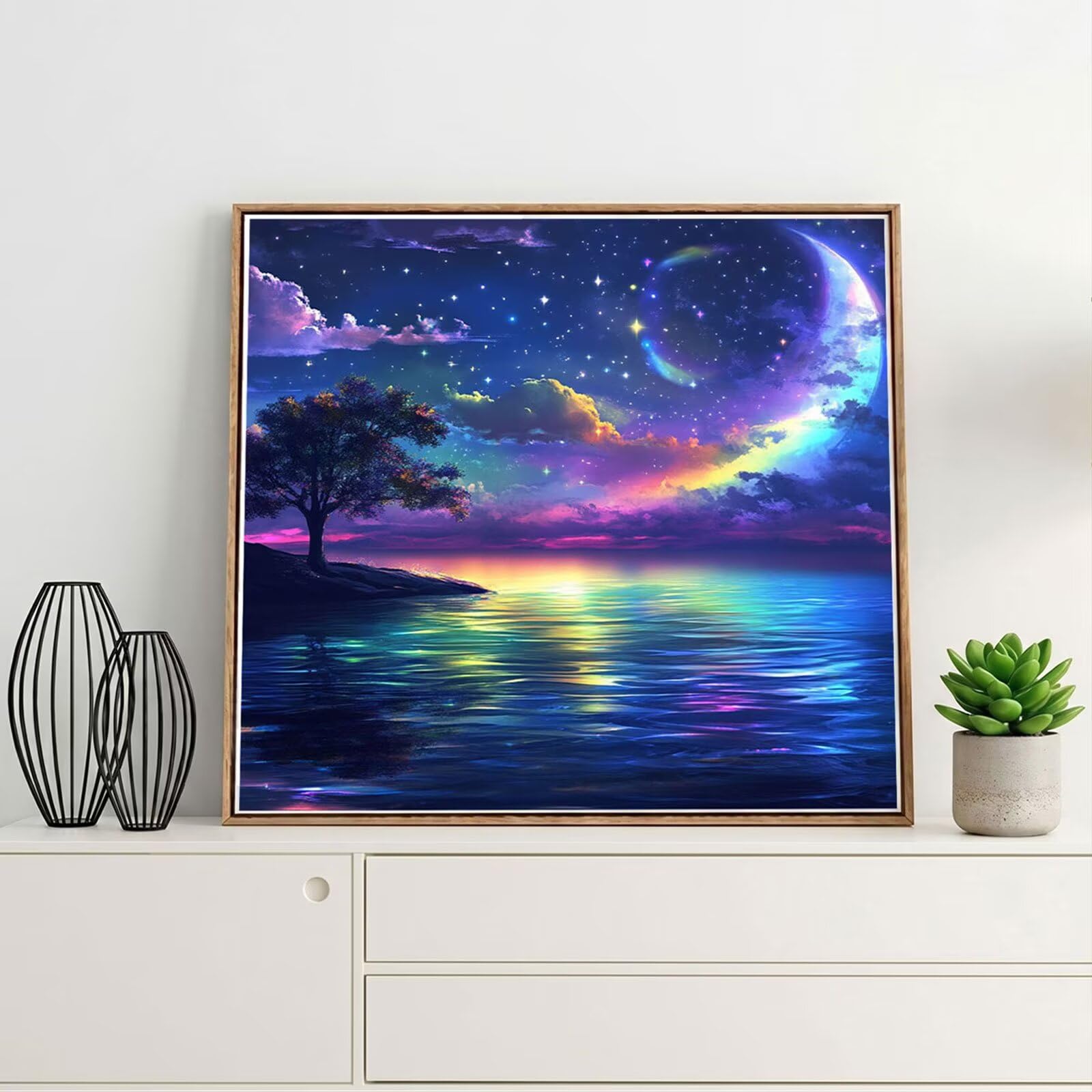5D Diamond Painting Kit Completo, Diamond Painting Mare DIY Hobby Creativi Adulti Pittura Diamante Strass Mosaico Kit per Bambini Principianti, Decorazioni Casa Parete Cielo stellato 70x70cm FX#491