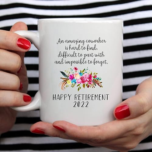Miniatura 4 de YouNique Designs Taza de jubilación para mujer 2022, 11 onzas, taza de café de jubilación femenina, taza de jubilación para mujeres, taza de feliz