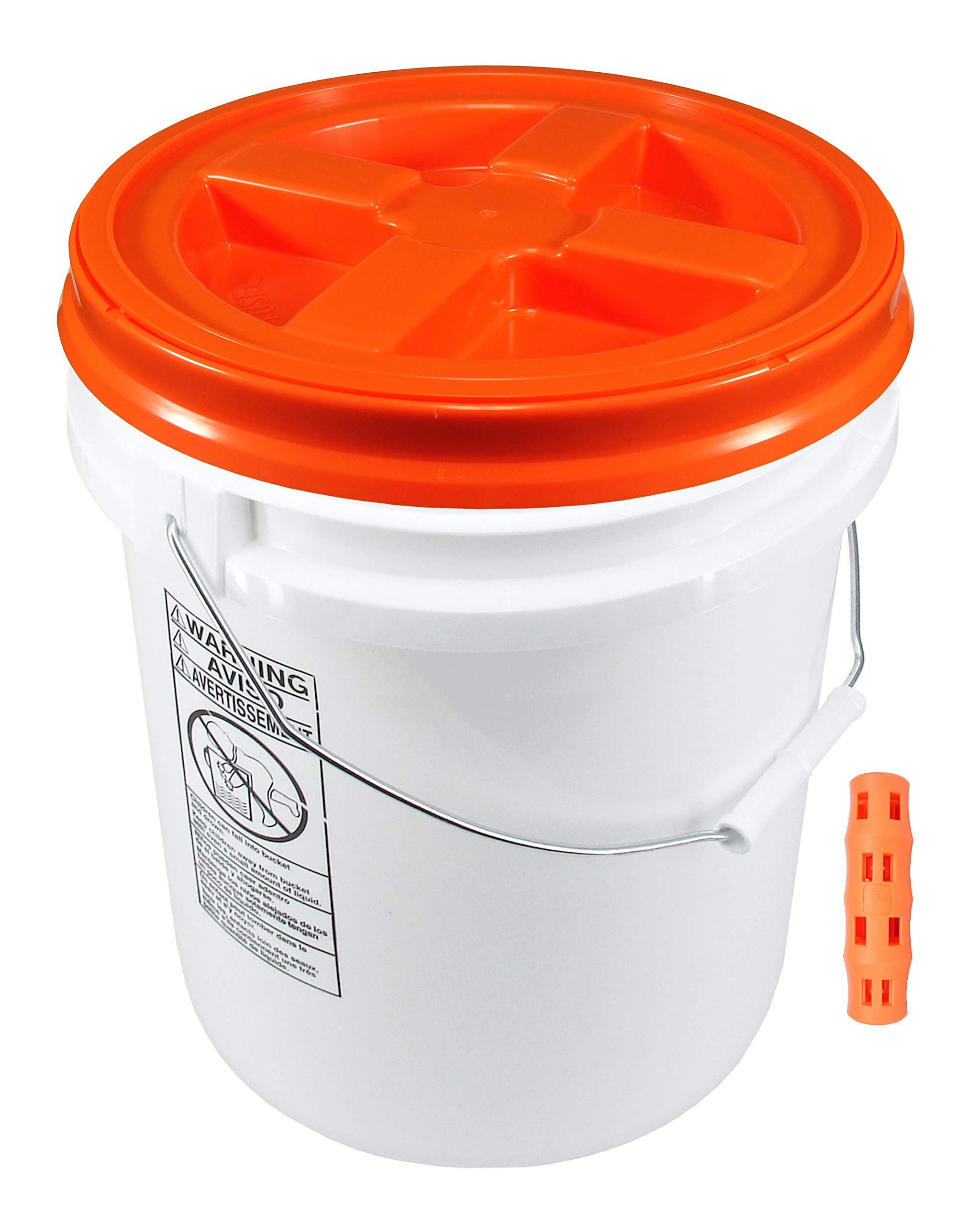Poly Farm 5.28 Gallon Bucket With Gamma Seal Lid – Extra Heavy Duty 100 Mil Walls & Bonus Ergonomic Grip