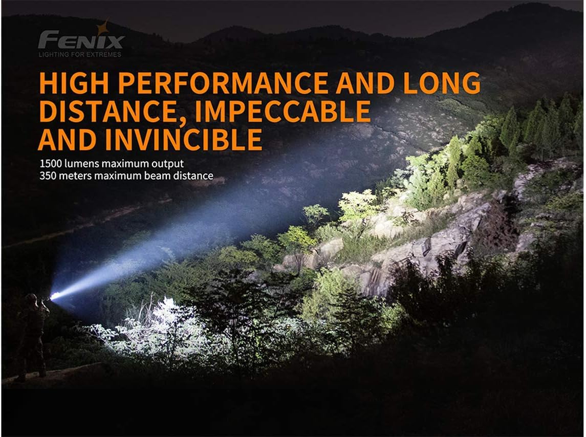 Fenix TK26R 1500 Lumen White/red/Green LED Hunting Flashlight, Rechargeable Battery with EdisonBright Accessory Carry case Bundle