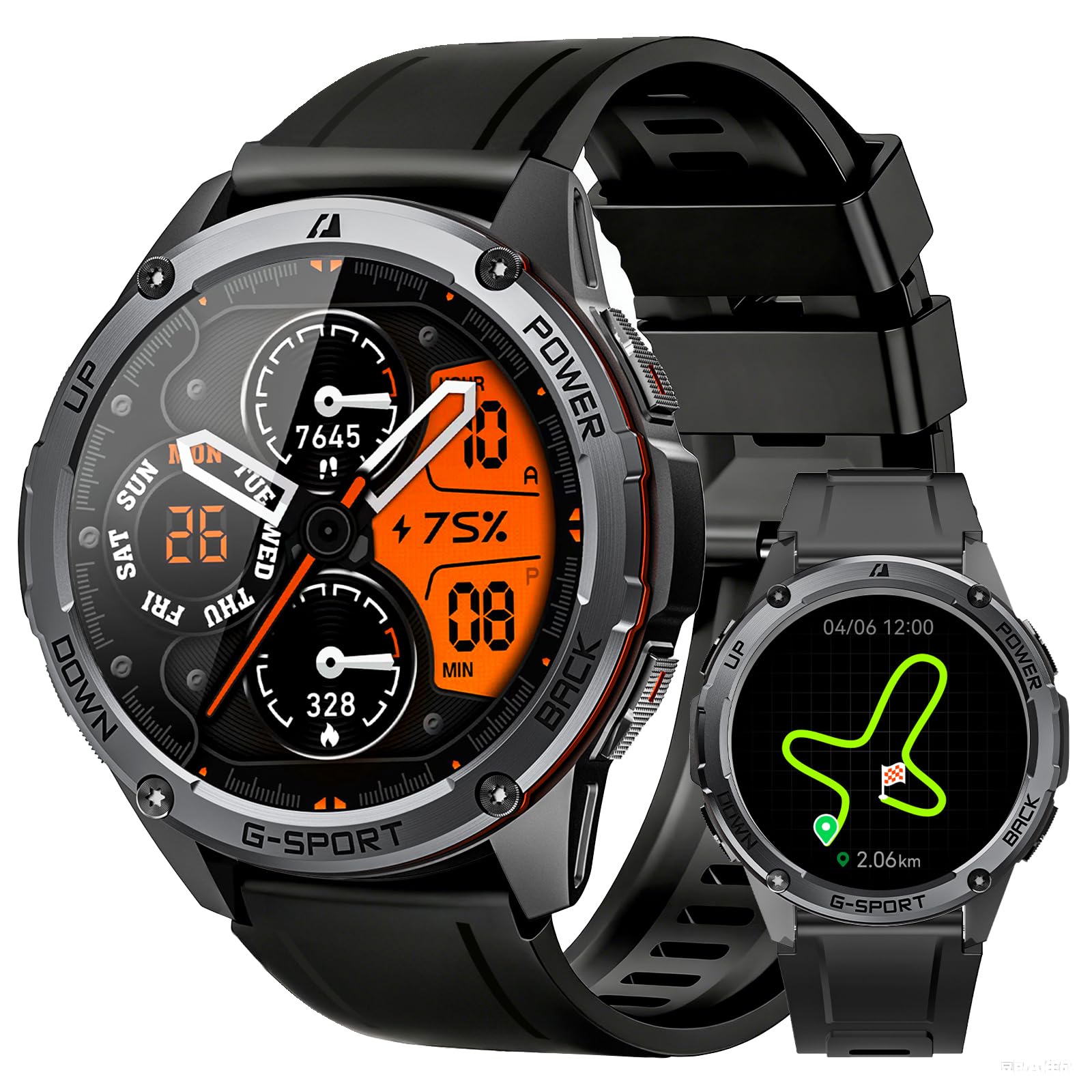 Smart Watch for Men with Built-in GPS 1 43 AMOLED Rugged Fitness SmartWatch 100 Sport Modes All-Day Health