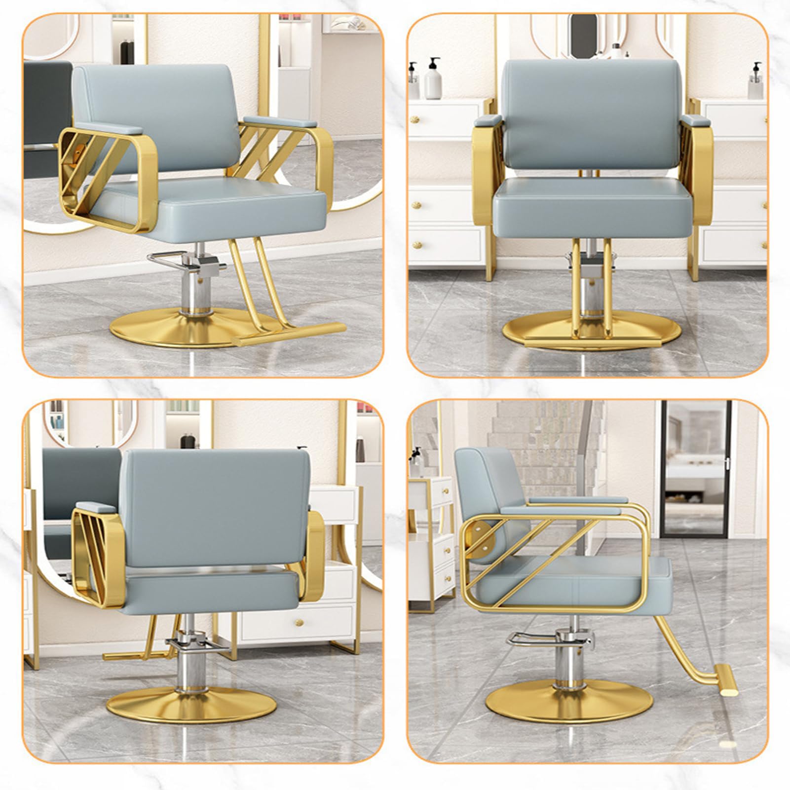 Fotel fryzjerski Fotel fryzjerski z wytrzymałą pompą hydrauliczną, salon fryzjerski, tatuaż, warkocz, sprzęt do pielęgnacji włosów,Beige,A