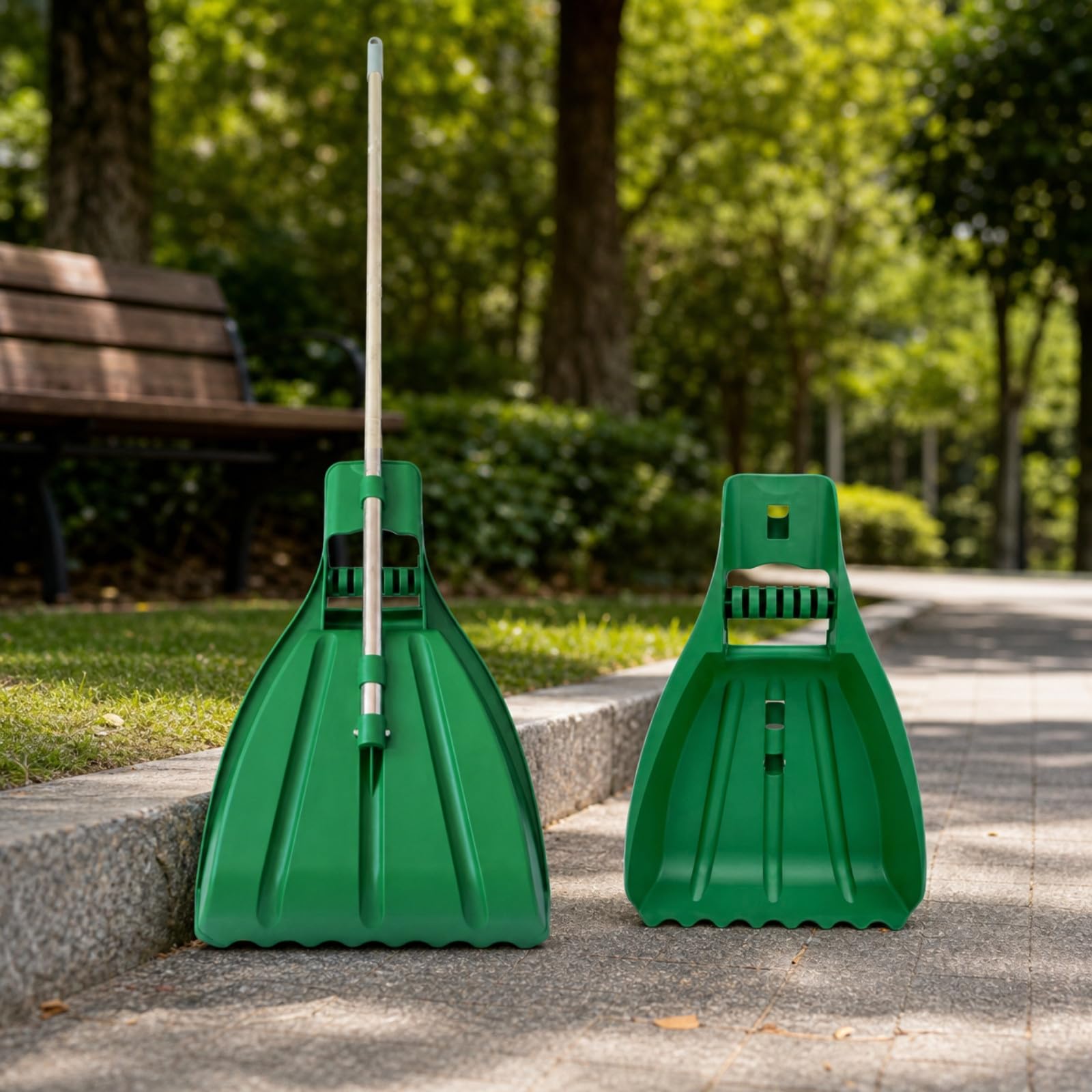 3 Piezas Rastrillo con Mango lescópico Resisn Recogedor Residuos Jardín Versátil para Césped, Senderos