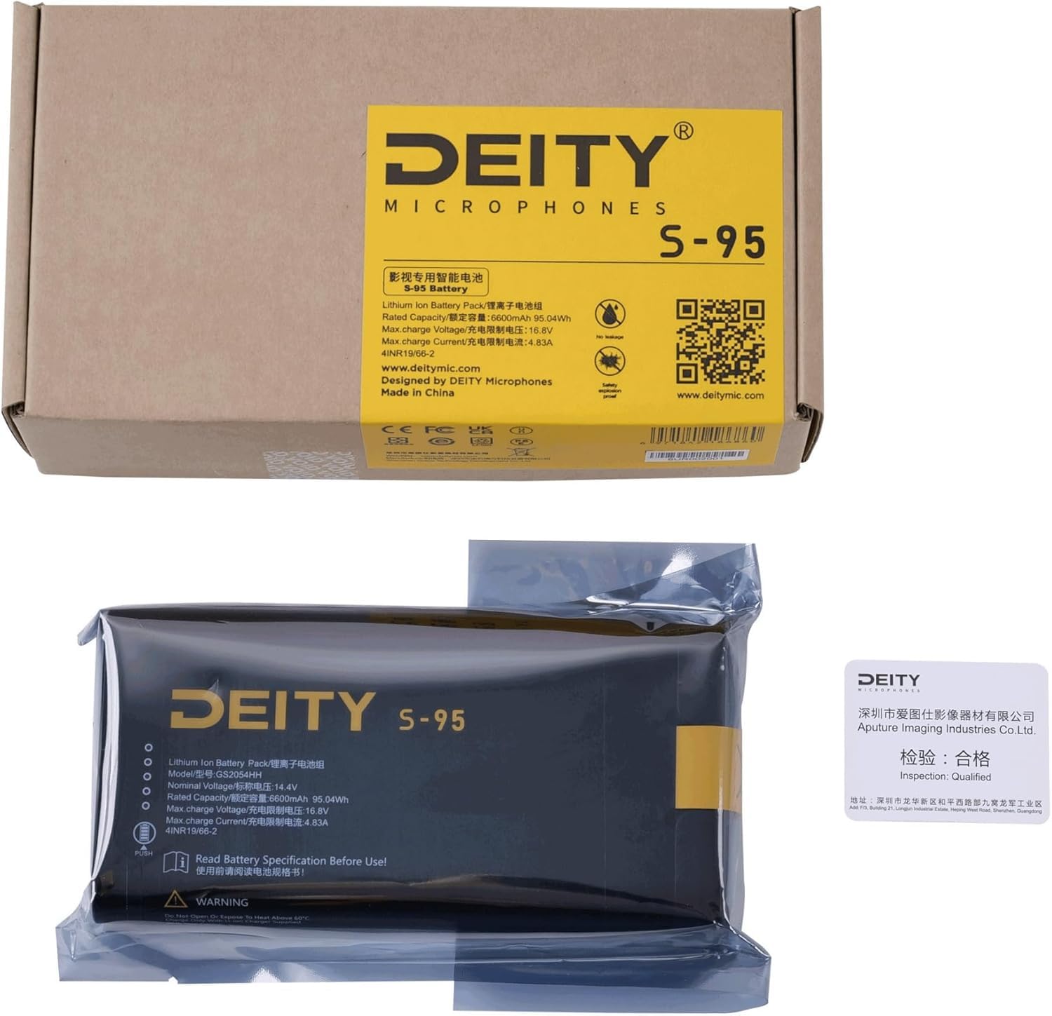 Amazon | Deity Microphones S-95 リチウムイオンバッテリーパック