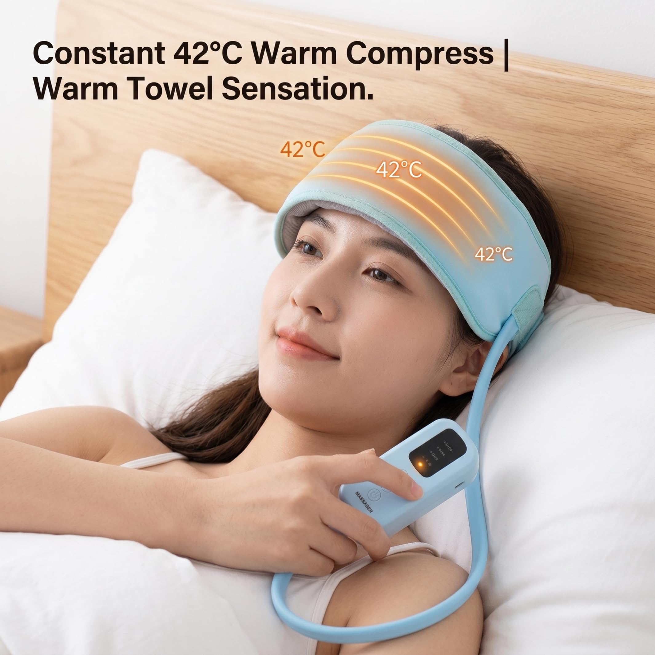 Massaggiatore elettrico per la testa, massaggiatore per il cuoio capelluto con impastamento e calore per il relax e sollievo dallo stress, blu