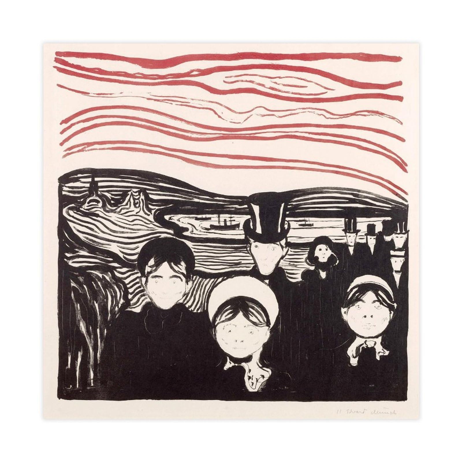 Anxiety de Edvard Munch tableau toile pour habiller un mur vide