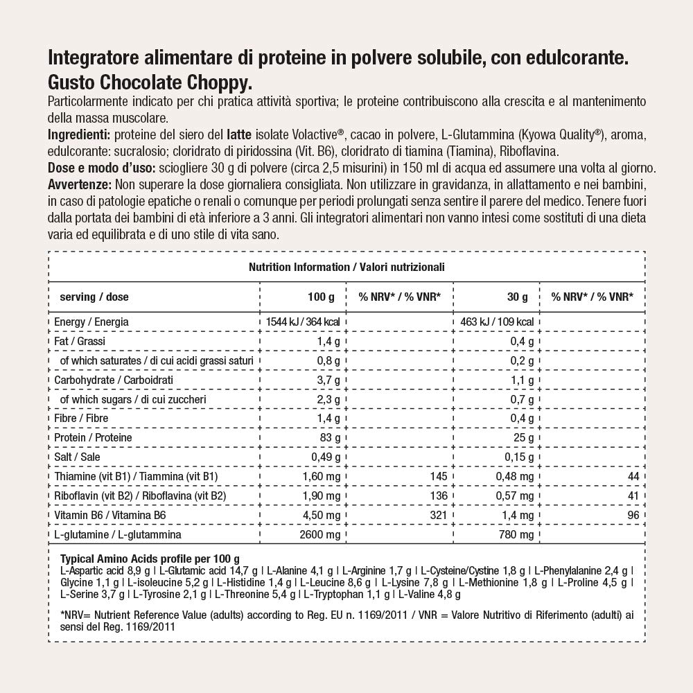 anderson Proteine Q-WHEY –Cioccolato, isolate 90%, glutammina, vitamina B - 900g | crescita massa muscolare - latte alta qualità certificato Volactive| absolute series– made in italy