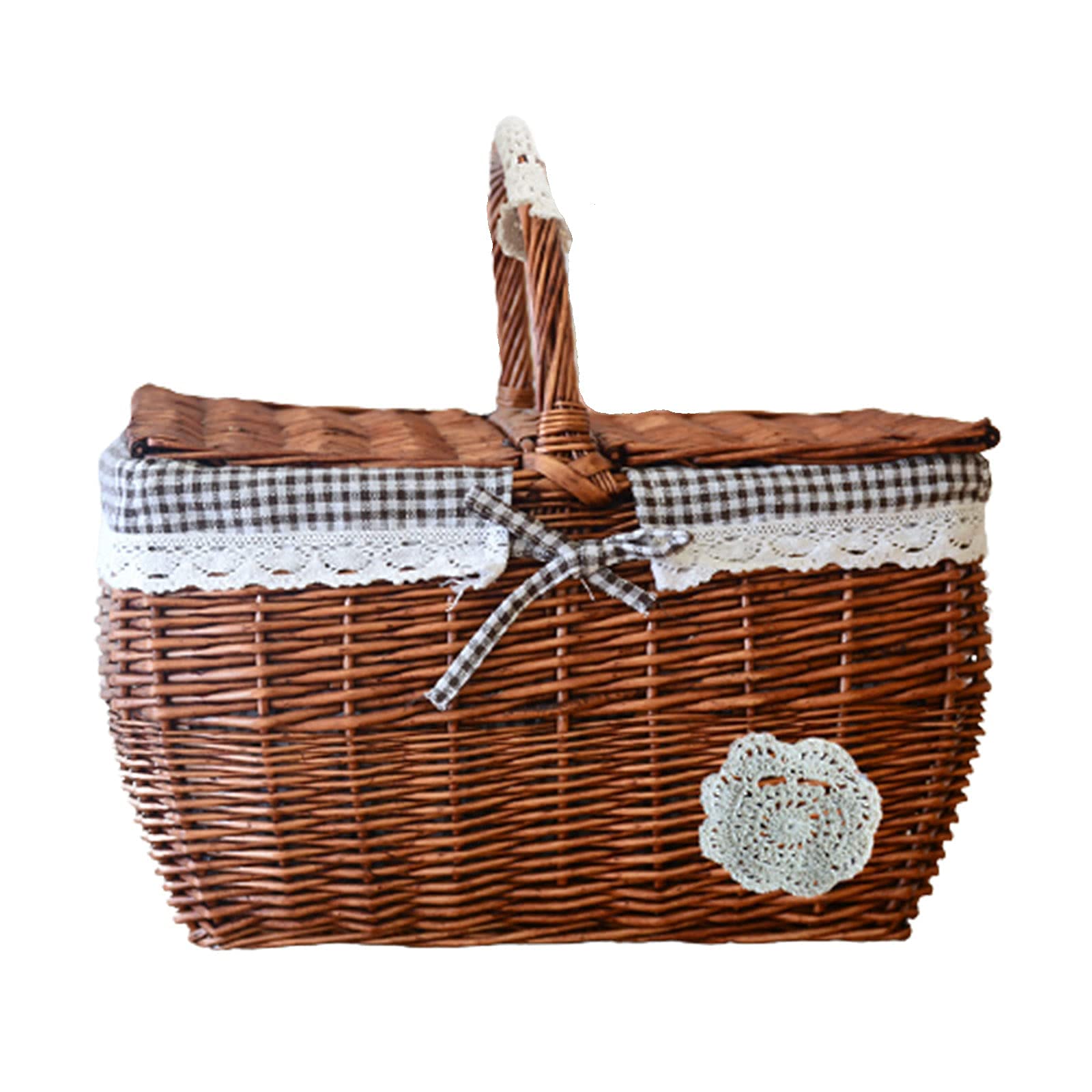 Brood mand Handgemaakte rieten mand met handvat Wicker Brood mand Handgemaakte rieten mand met handvat Wicker